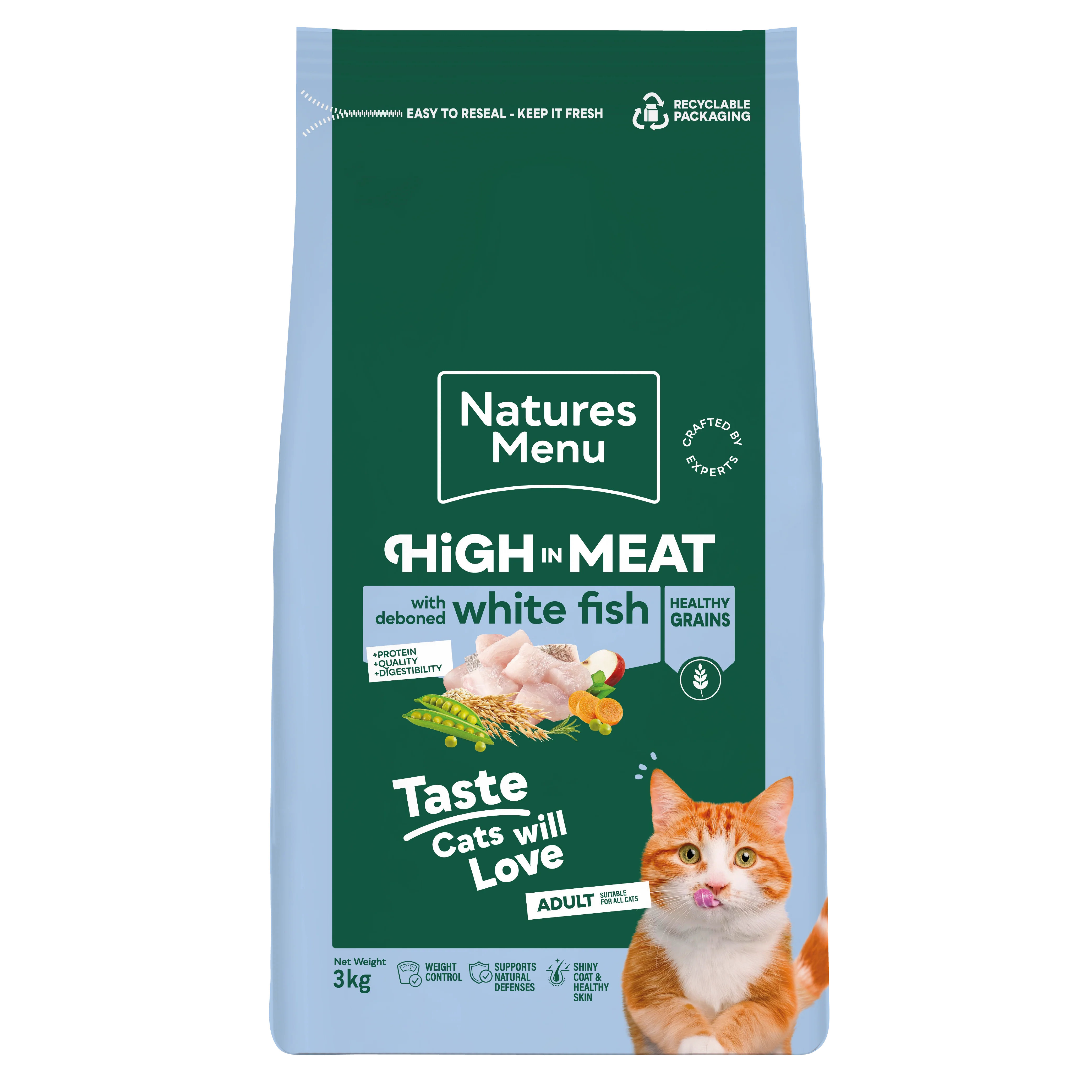 Natures Menu High in Meat with White Fish Adult Dry Cat Food - Image 2