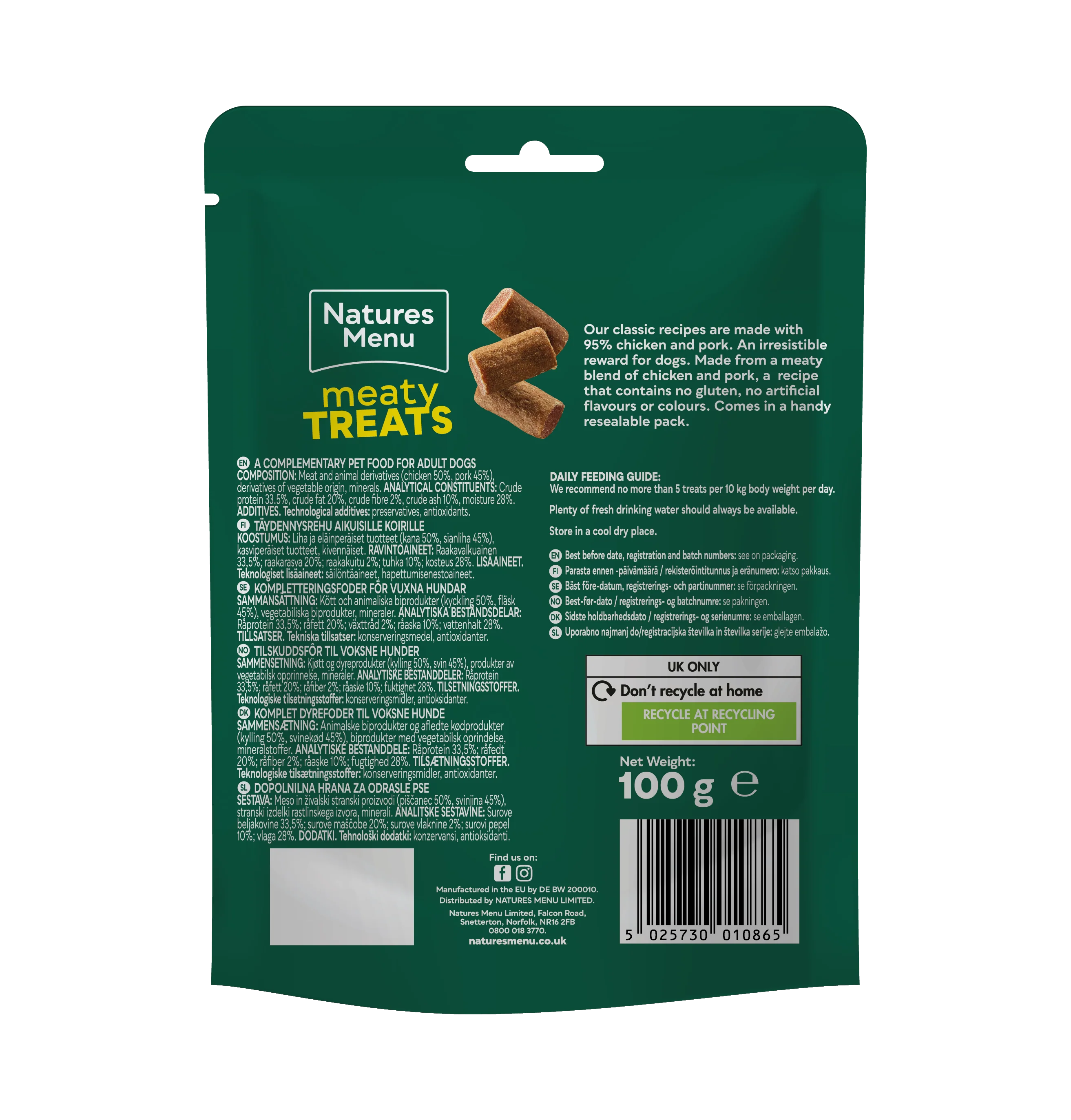 Natures Menu Meaty Treats with Chicken & Pork for Adult Dogs - Image 4