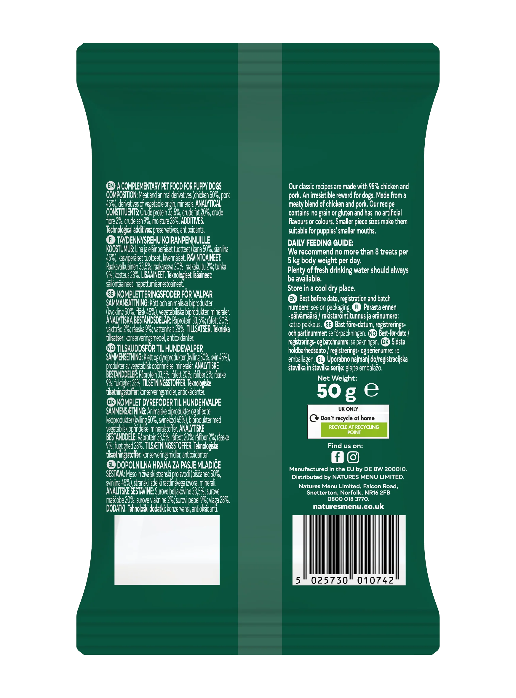 Natures Menu Meaty Treats with Chicken & Pork for Puppy Dogs - Image 2