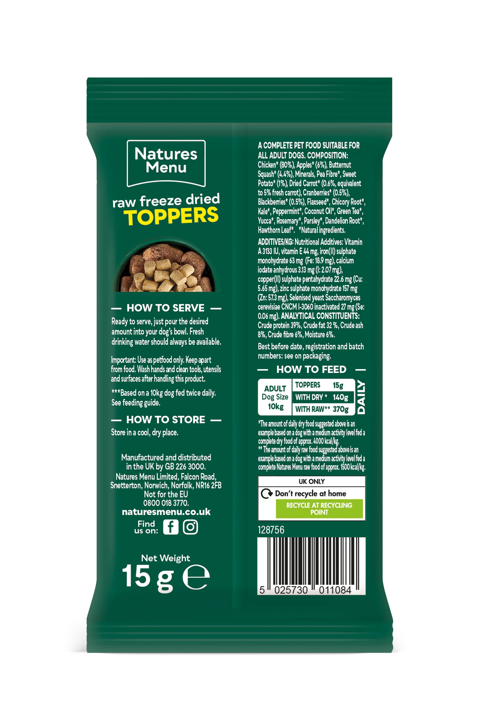 Natures Menu Raw Freeze Dried Chicken Toppers Adult Dry Dog Food - Image 3