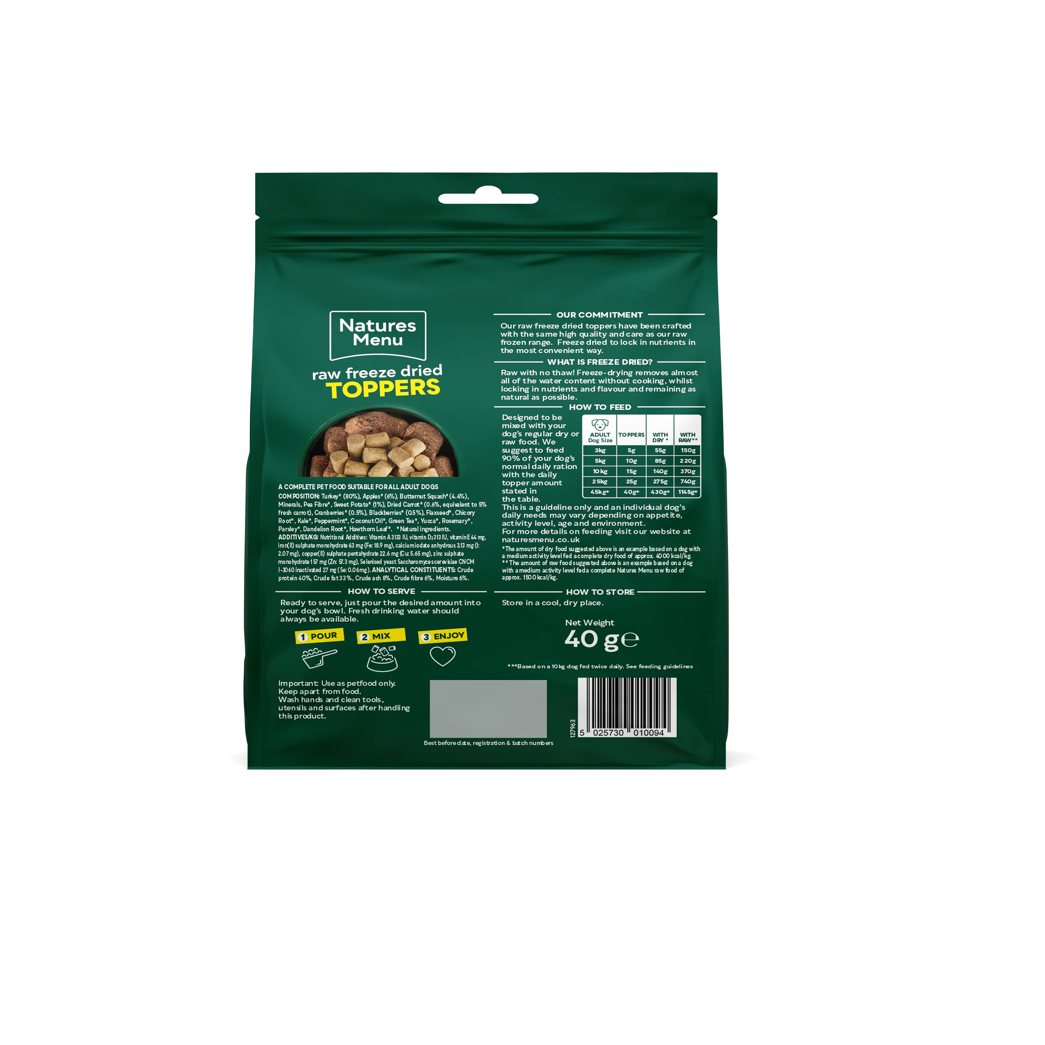 Natures Menu Raw Freeze Dried Turkey Toppers Adult Dry Dog Food - Image 2