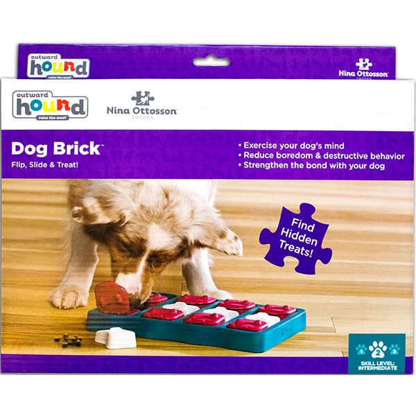 Nina Ottosson Brick Blue Puzzle Dog Toy - Image 2