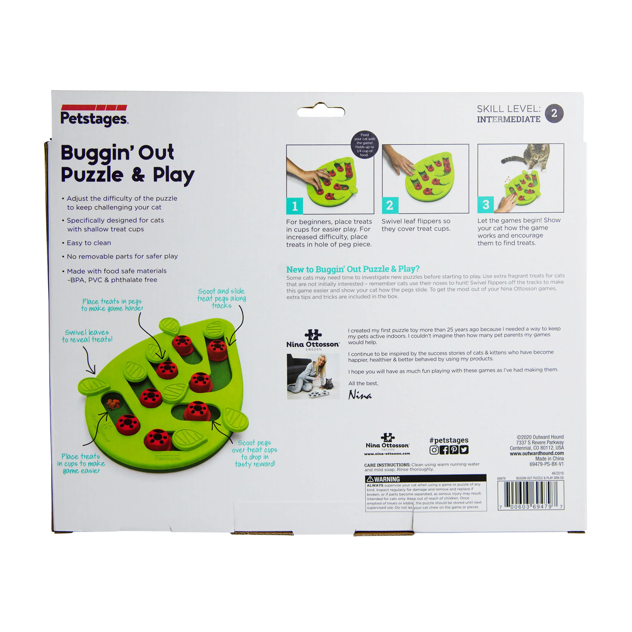 Nina Ottosson Buggin Out Green Puzzle & Play Dog Toy - Image 5