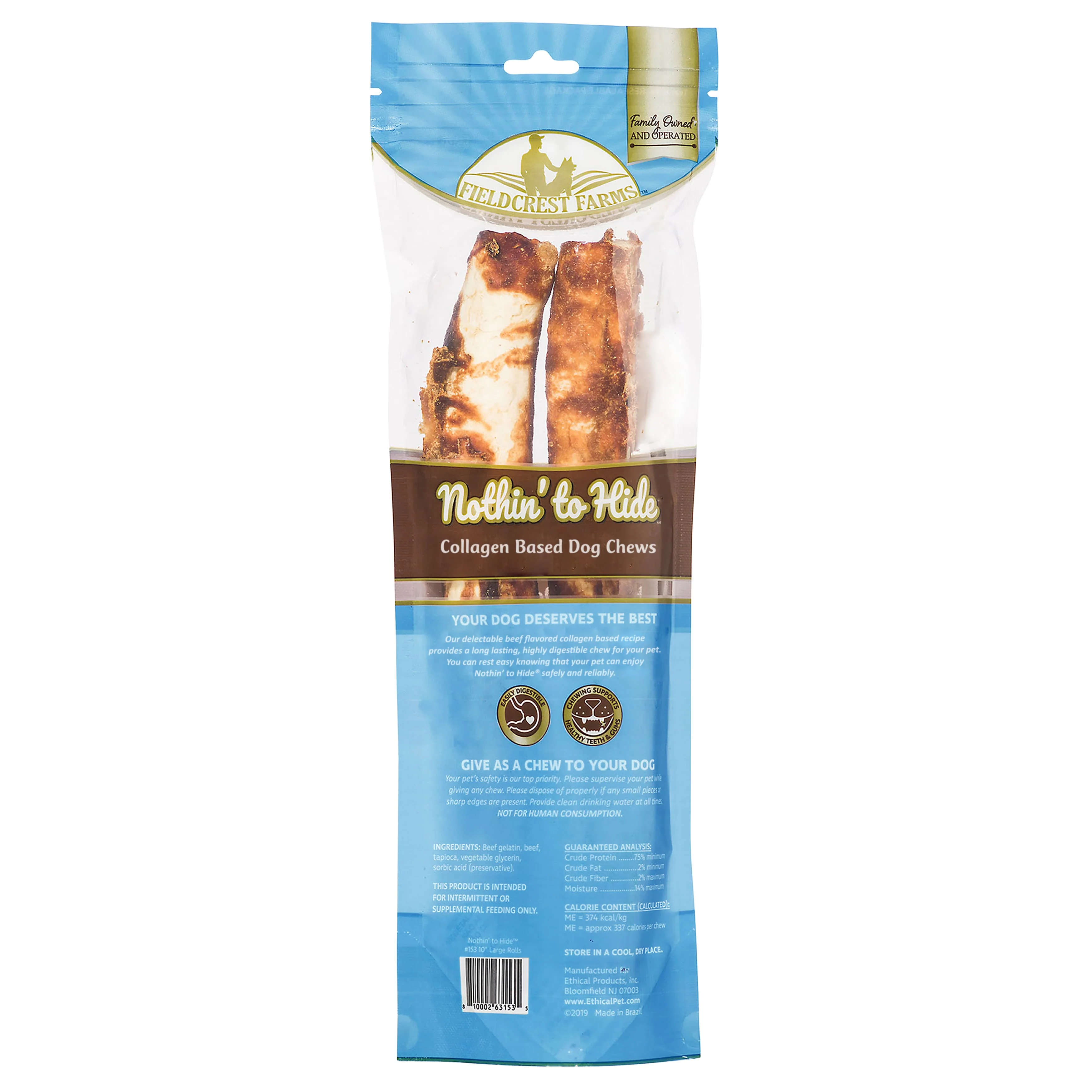 Nothin' to Hide 10" Large Beef Rolls Dog Chews - 2 Pack - Image 2
