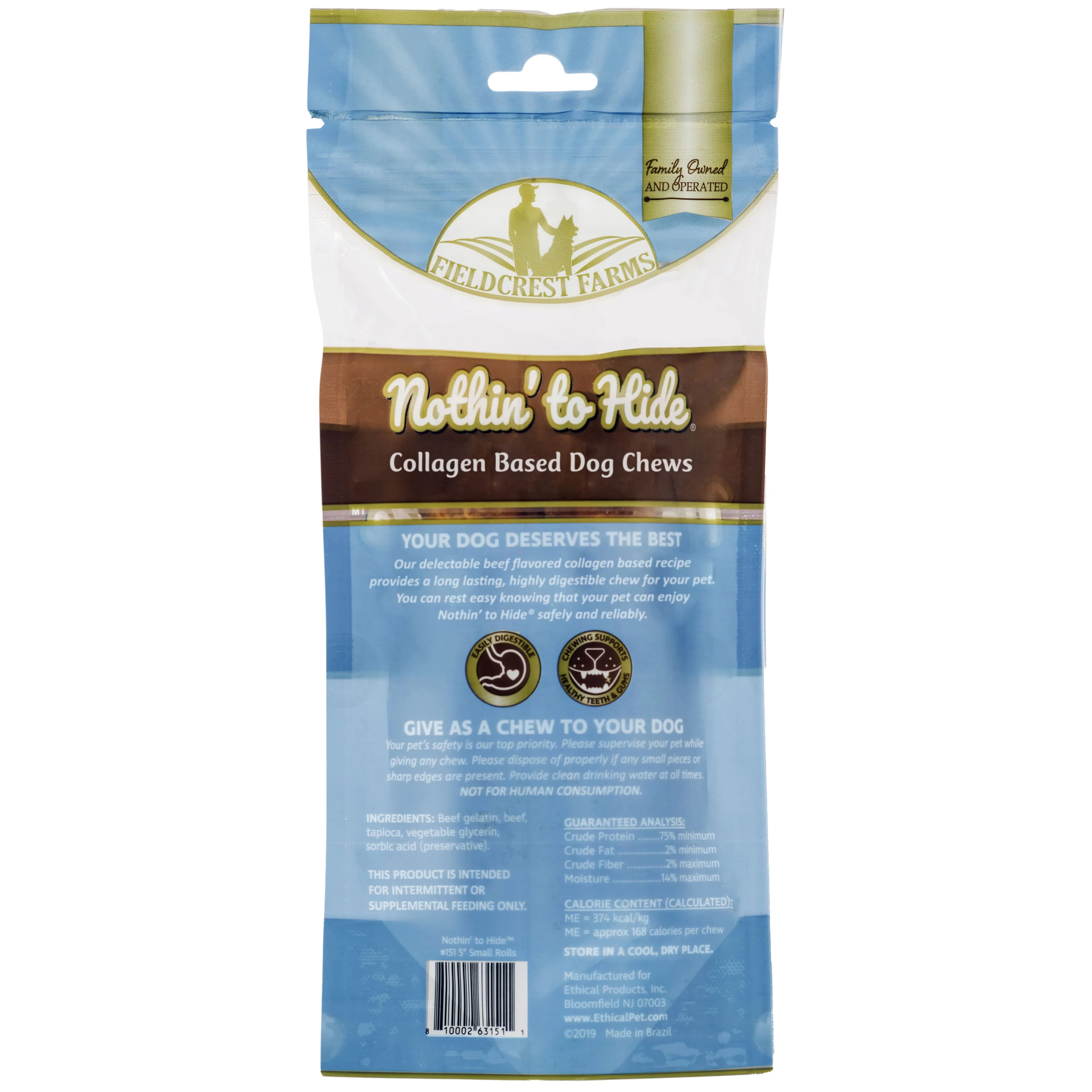 Nothin' to Hide 5" Small Beef Rolls Dog Chews - 2 Pack - Image 2