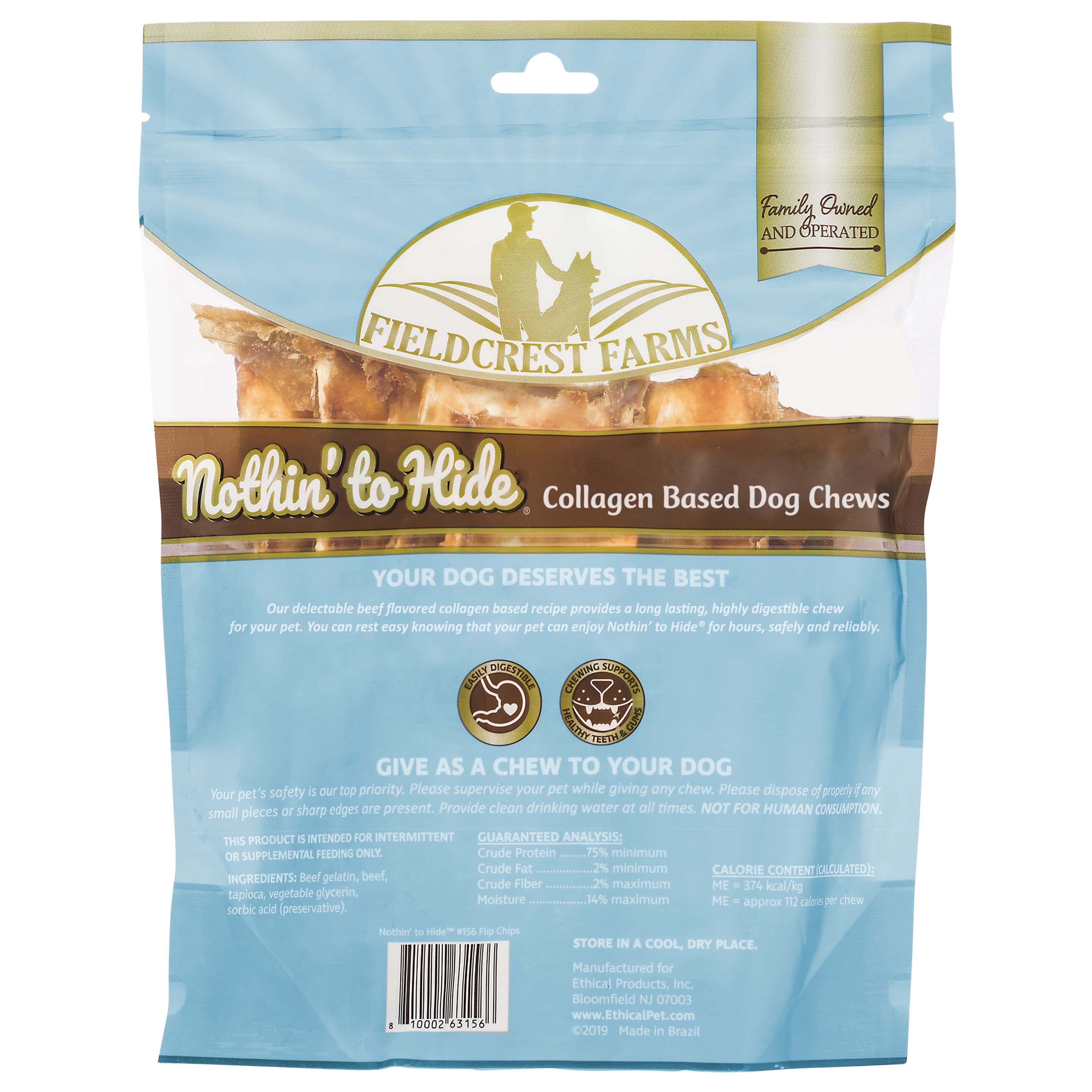 Nothin' to Hide Beef Flip Chips Dog Chews - 8 Pack - Image 2