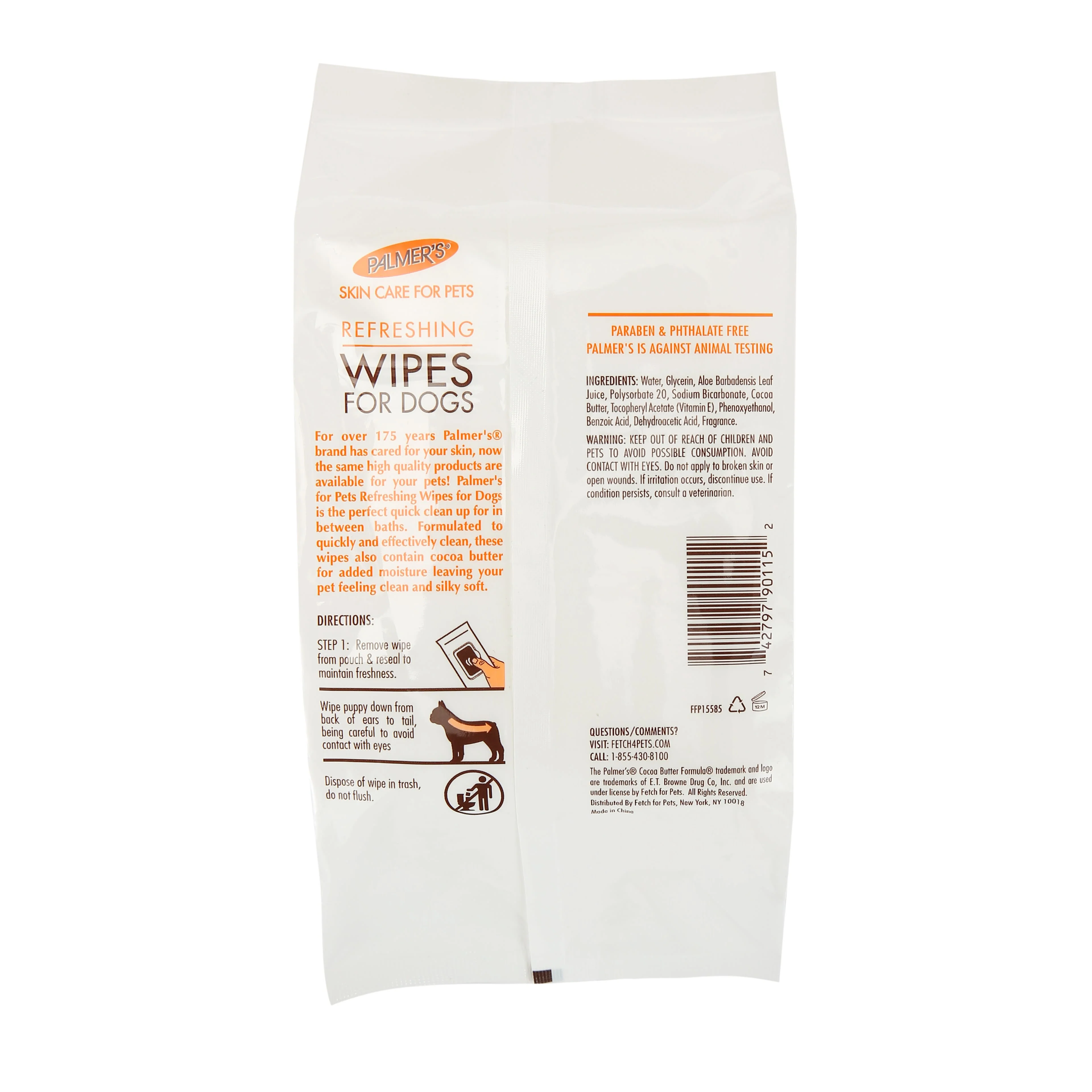 Palmer's for Pets Refreshing Wipes with Cocoa Butter for Dogs - Image 2