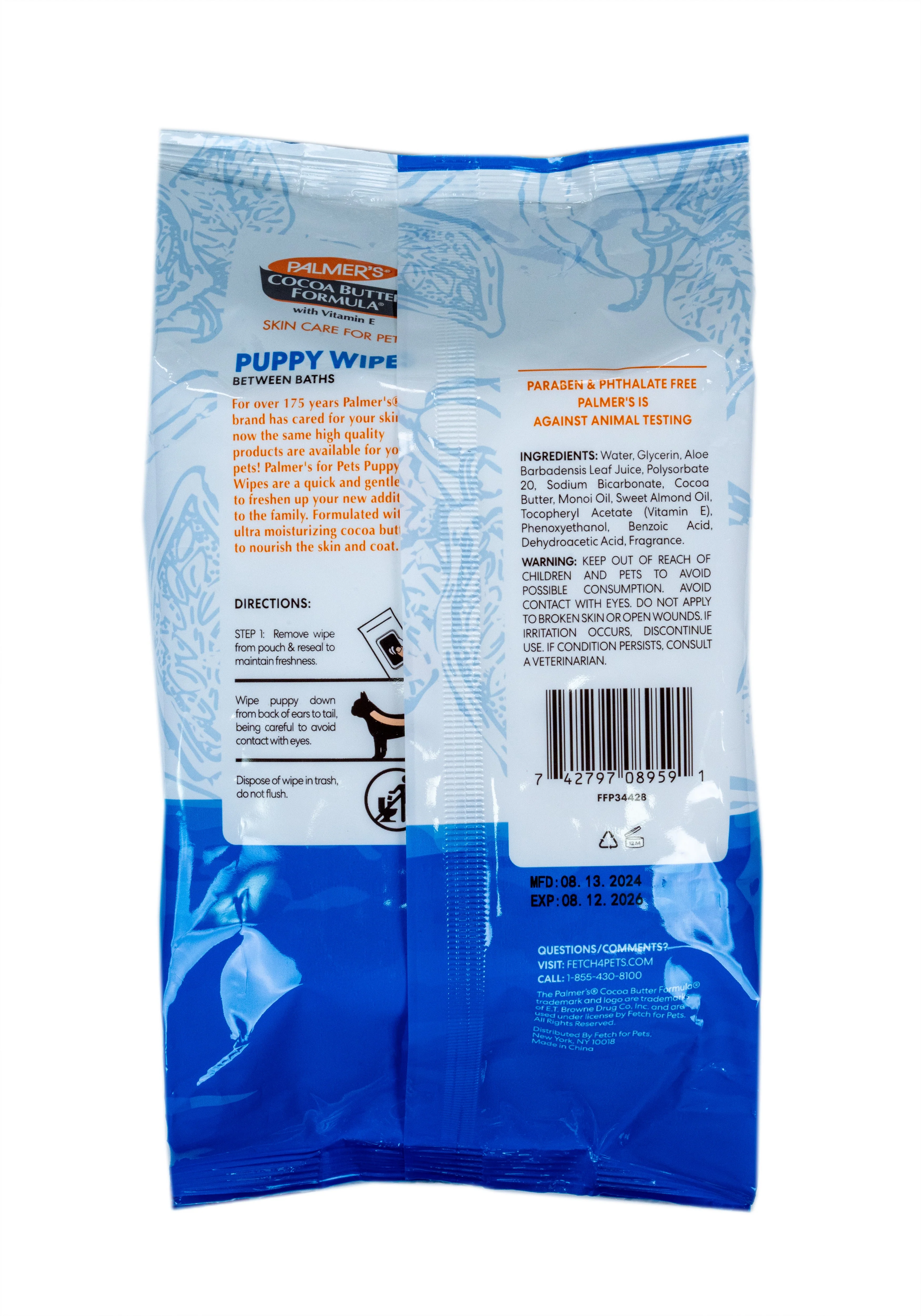Palmer's for Pets Refreshing Wipes with Cocoa Butter for Puppies - Image 2