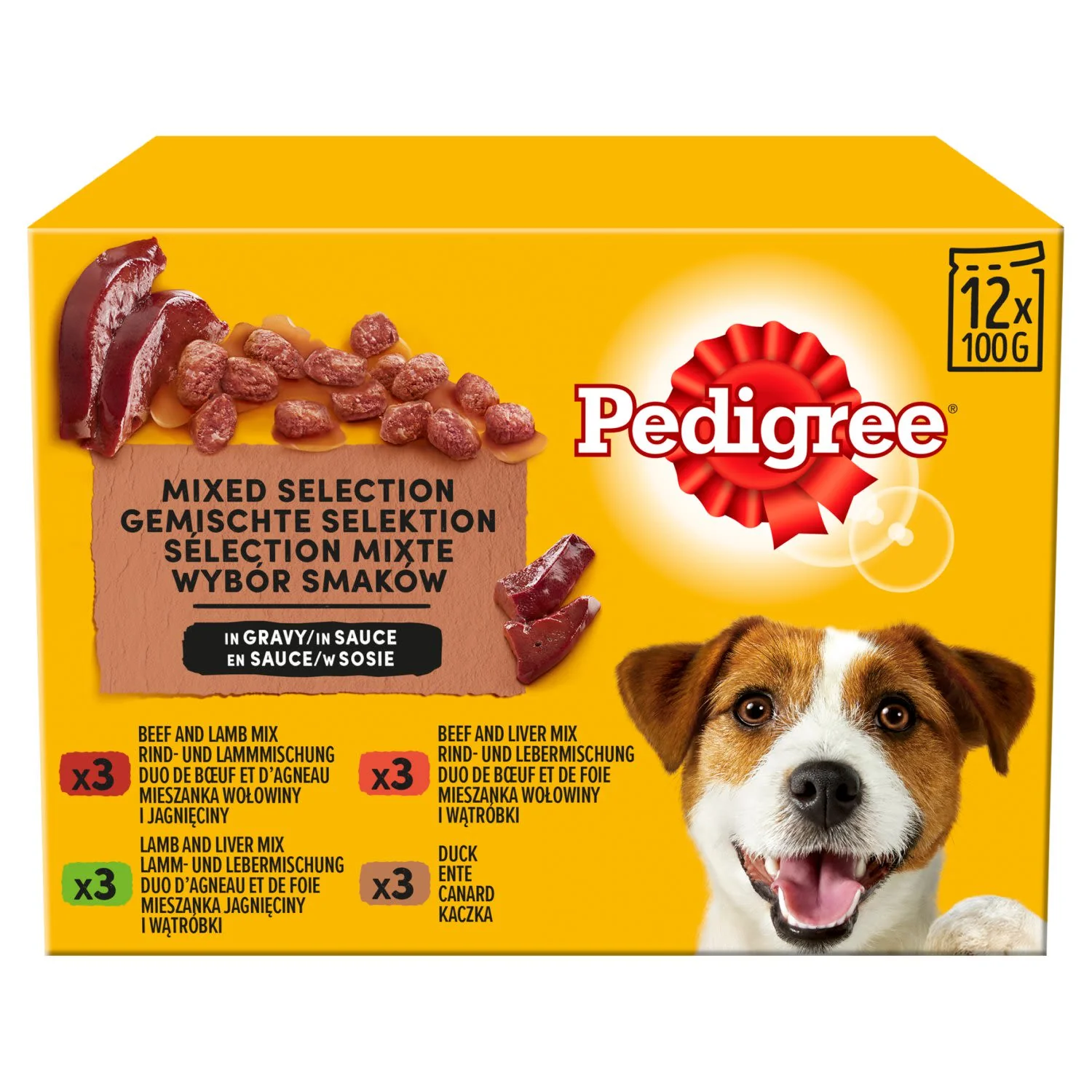 Pedigree Adult Wet Dog Food Pouches Mixed in Gravy