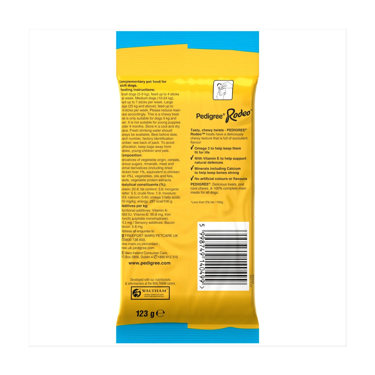 Pedigree Rodeo Duos Adult Dog Treats Chicken & Bacon 7 Chews - Image 3