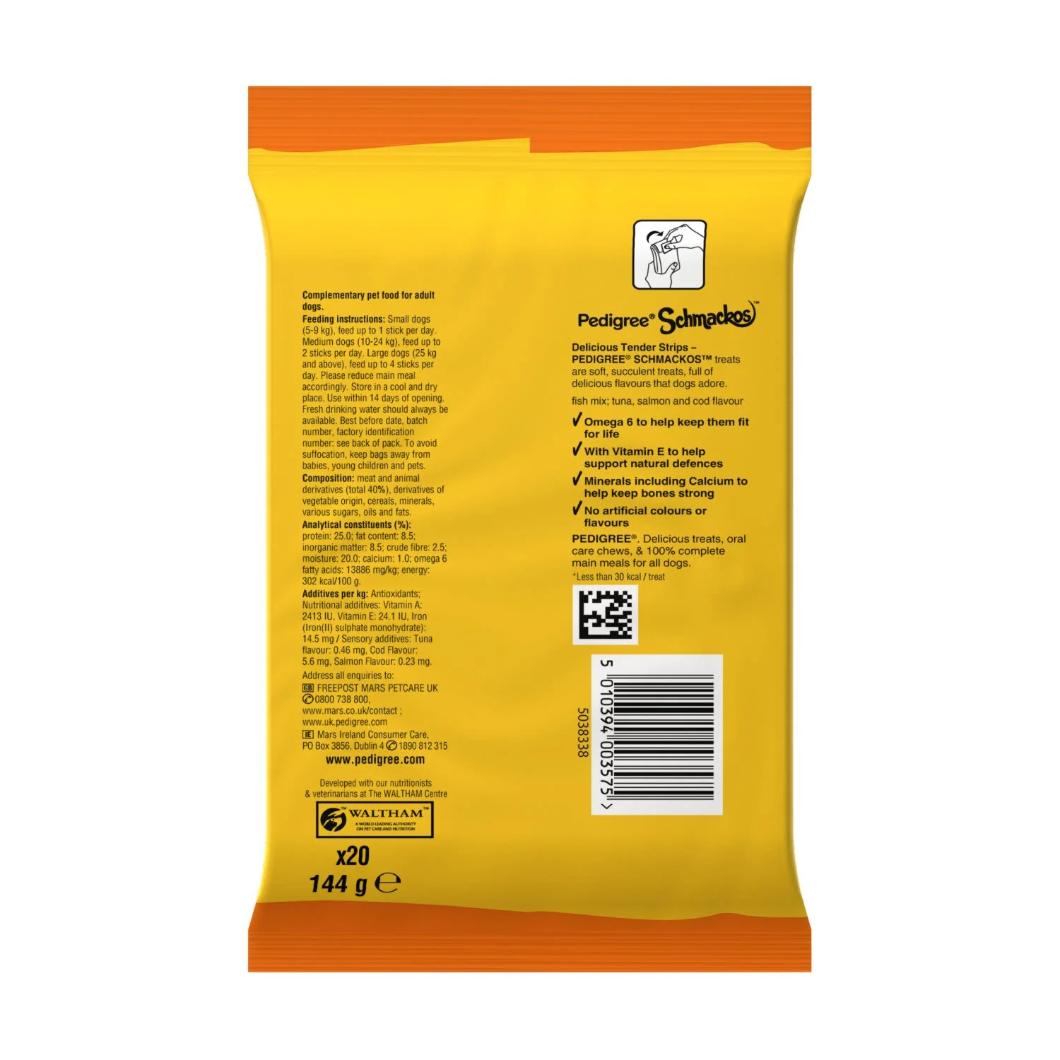 Pedigree Schmackos Adult Dog Treats Fish Mix 20 Strips - Image 3