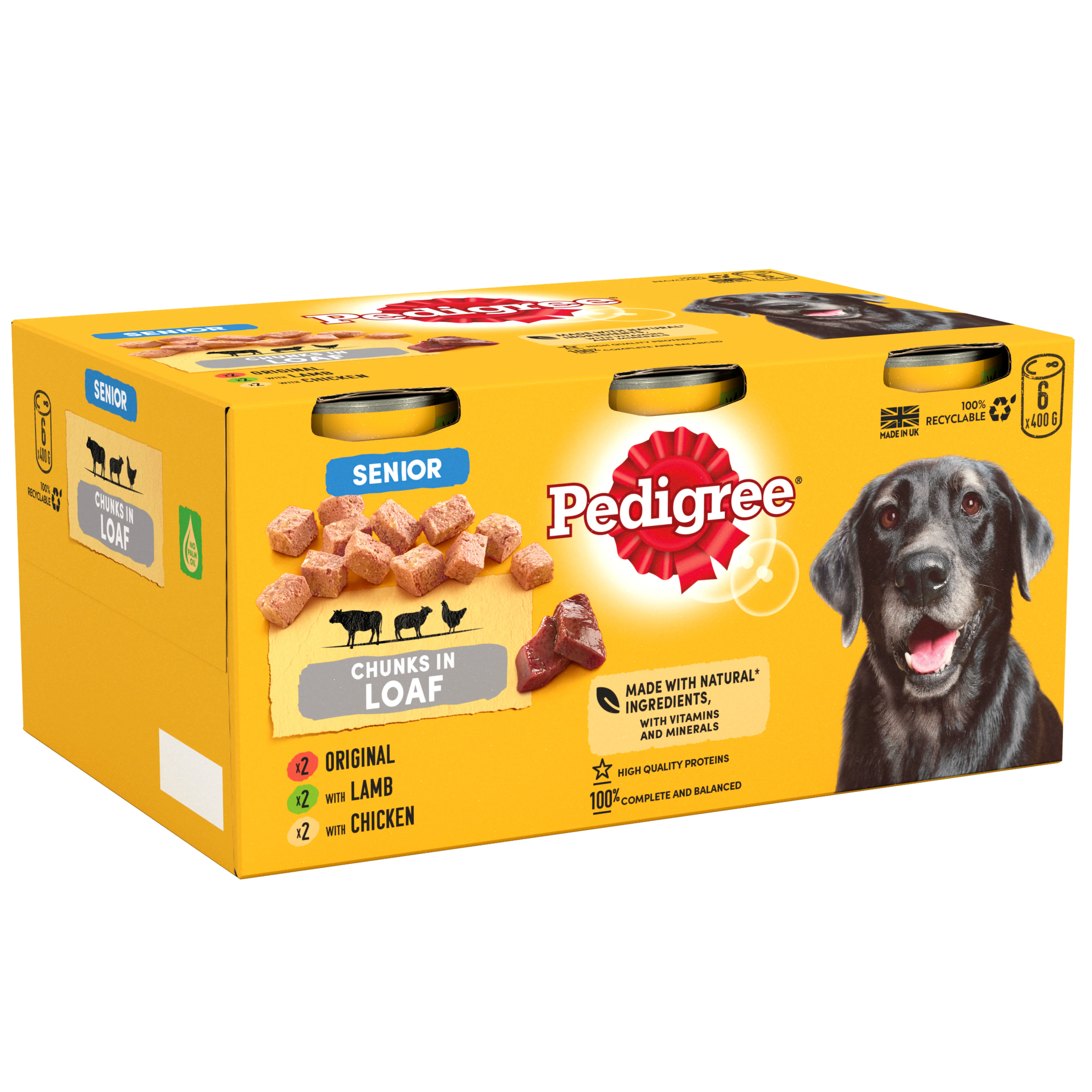 Pedigree Senior Wet Dog Food Tins Meat in Loaf - Image 3