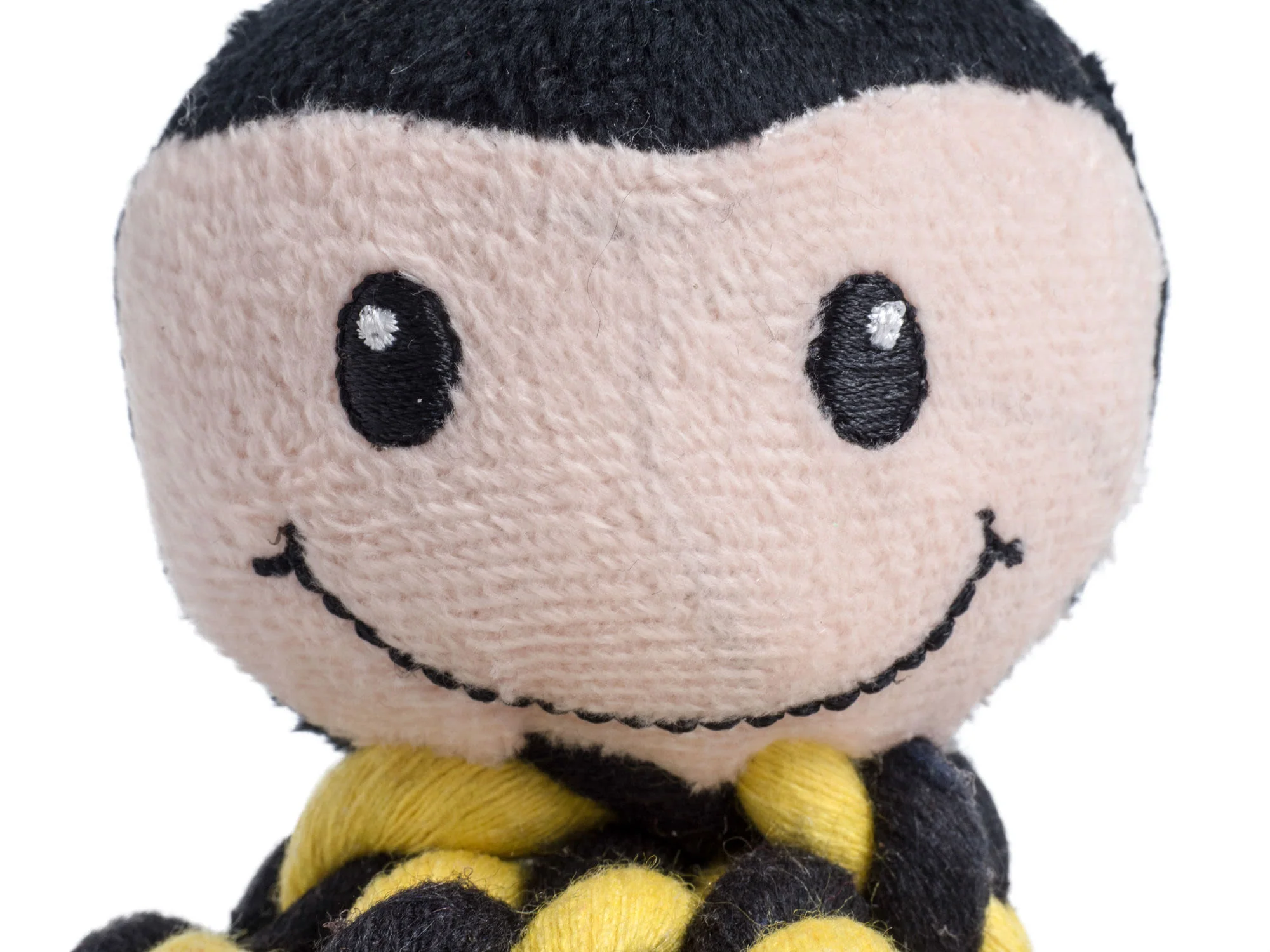 Petface Buddies Bert Bee Yellow & Brown Rope Ball Dog Toy - Image 3