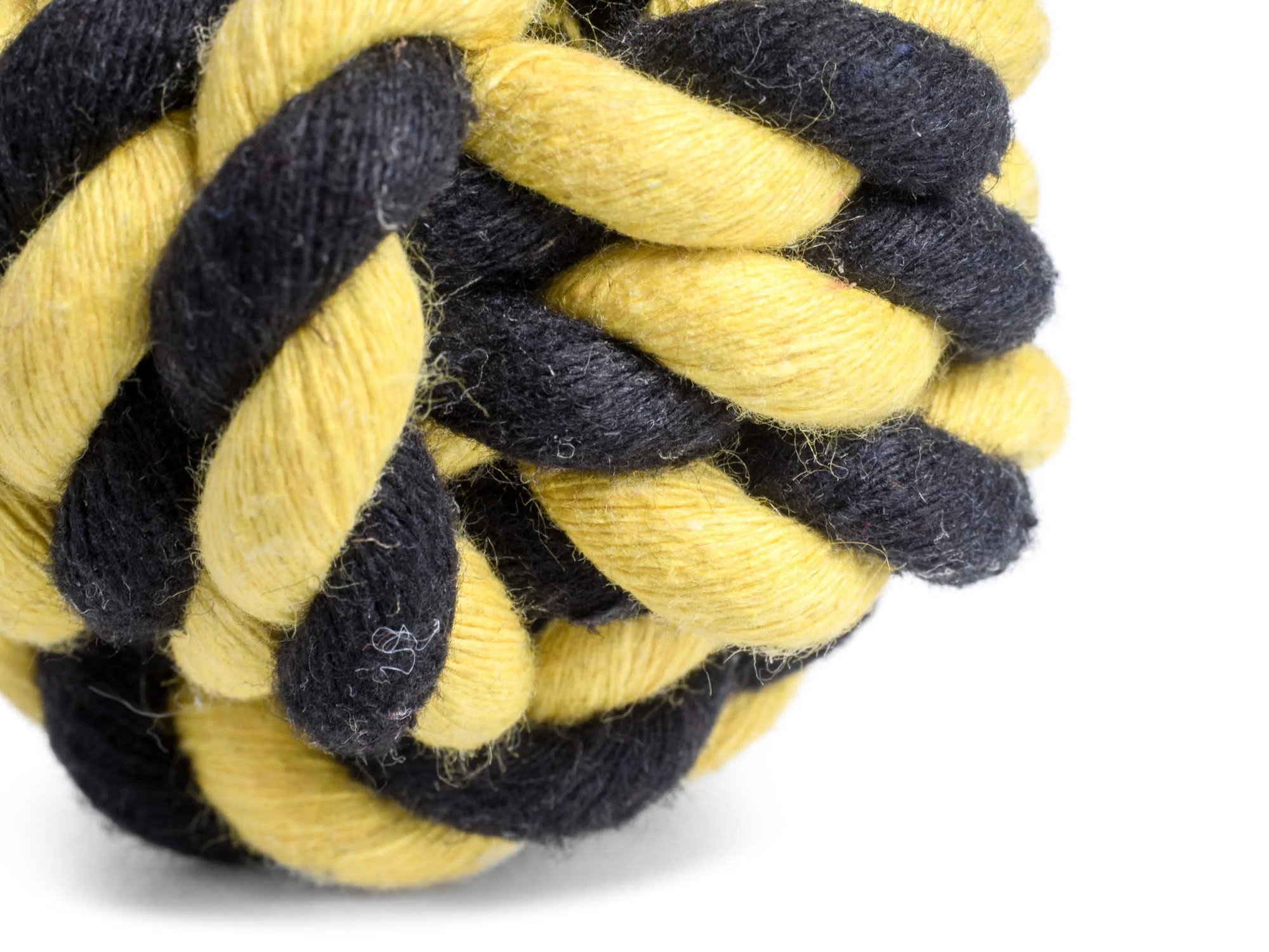 Petface Buddies Bert Bee Yellow & Brown Rope Ball Dog Toy - Image 4