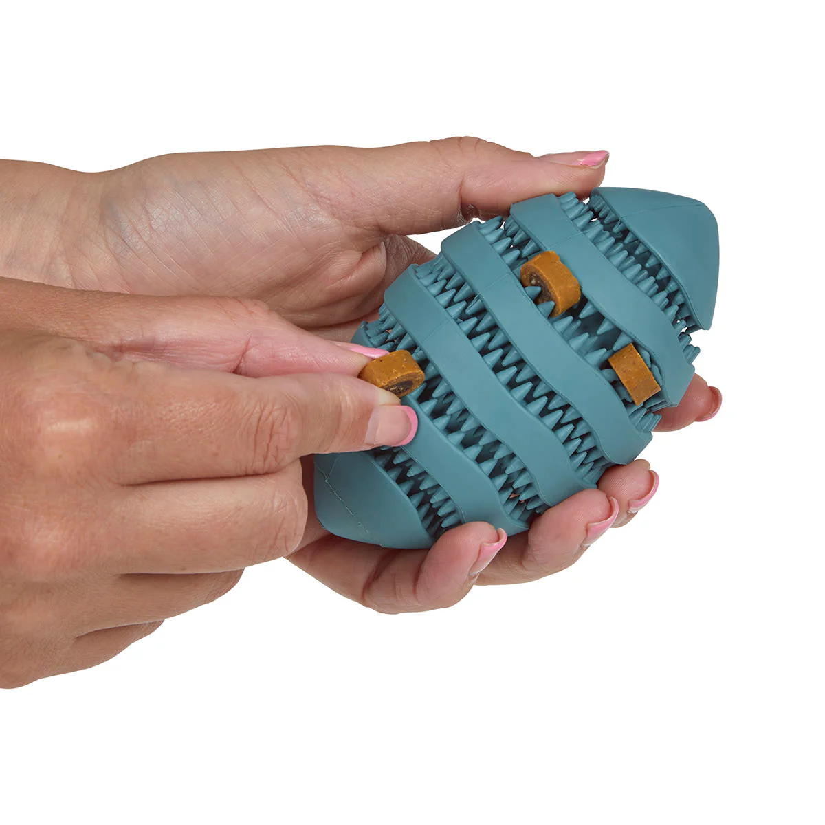Petface Little Rubber Rugby Treat Grey Ball Small Dog Toy - Image 2