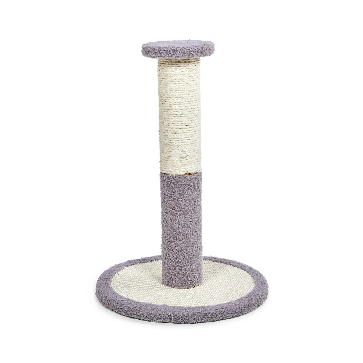 Petface Sisal and Teddy Fleece Cream & Grey Cat Scratch Post - Image 4