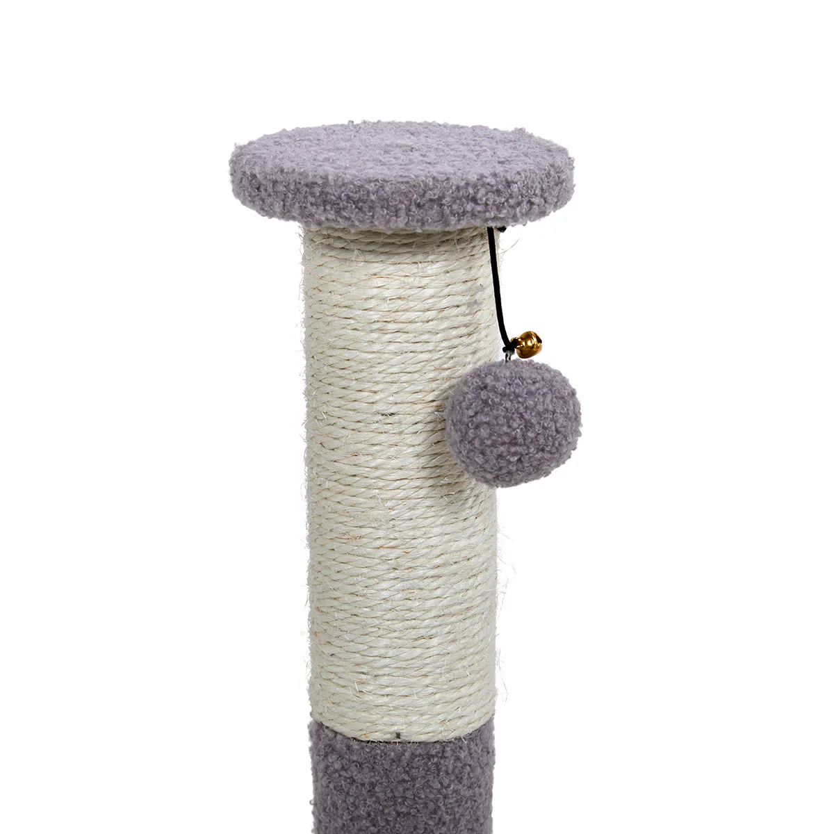 Petface Sisal and Teddy Fleece Cream & Grey Cat Scratch Post - Image 5