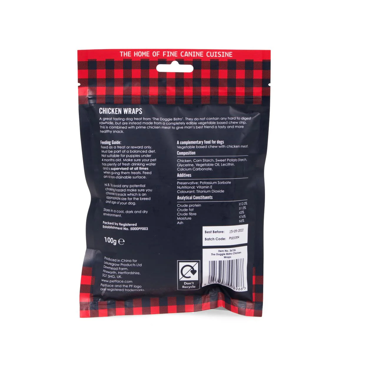 Petface The Doggie Bistro Chicken Wraps Dog Treat - Image 2