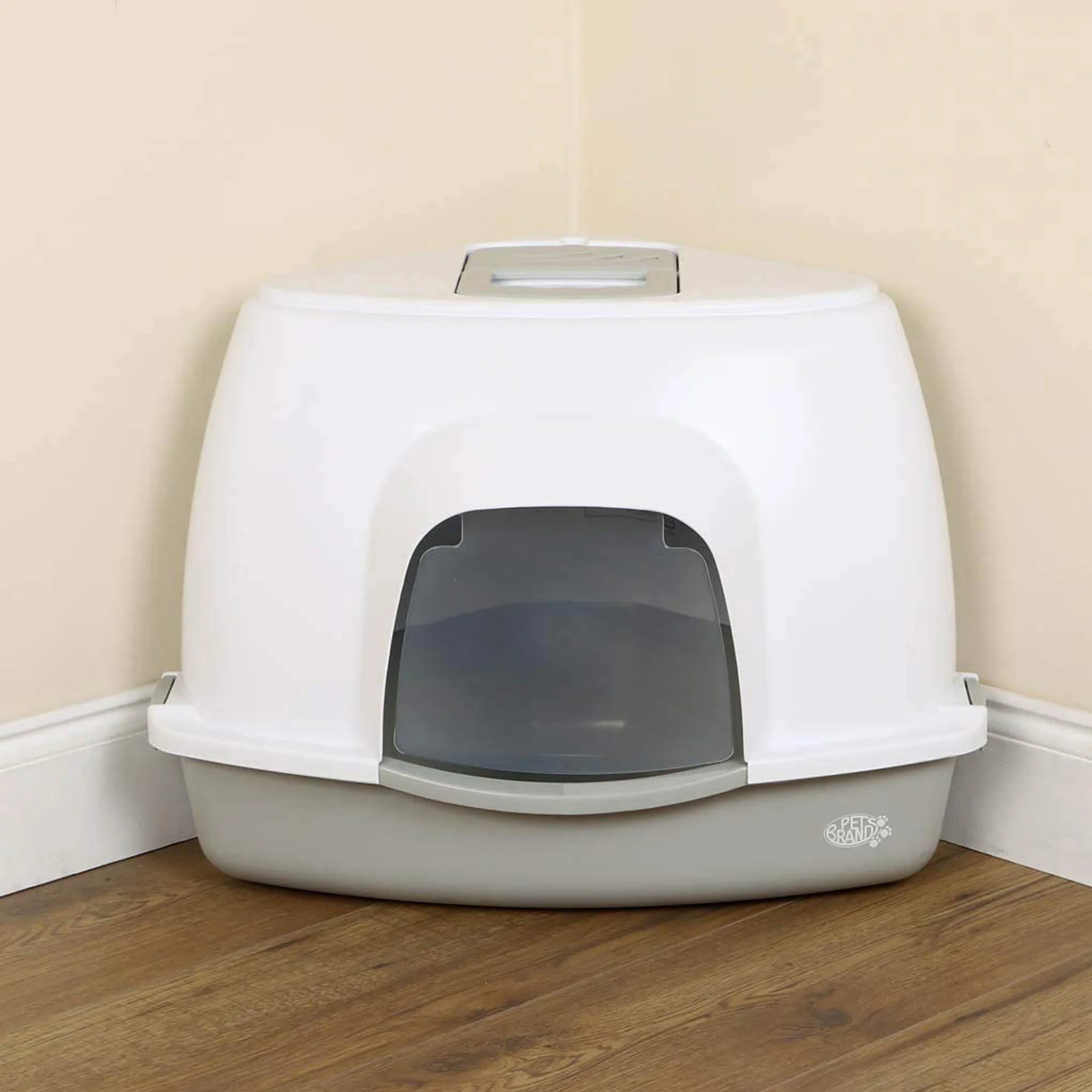 Petsentials Corner Cat Litter Tray with Hood - Image 2