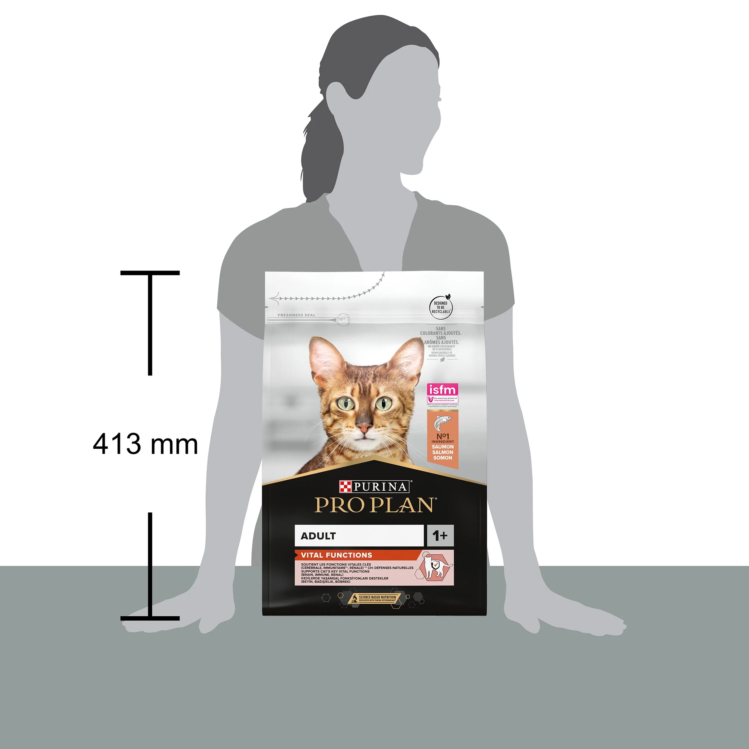 Pro Plan 1+ Vital Functions Rich in Salmon Adult Dry Cat Food - Image 12