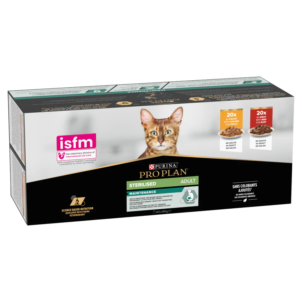 Pro Plan Sterilised Beef & Chicken in Gravy Adult Wet Cat Food - Image 2