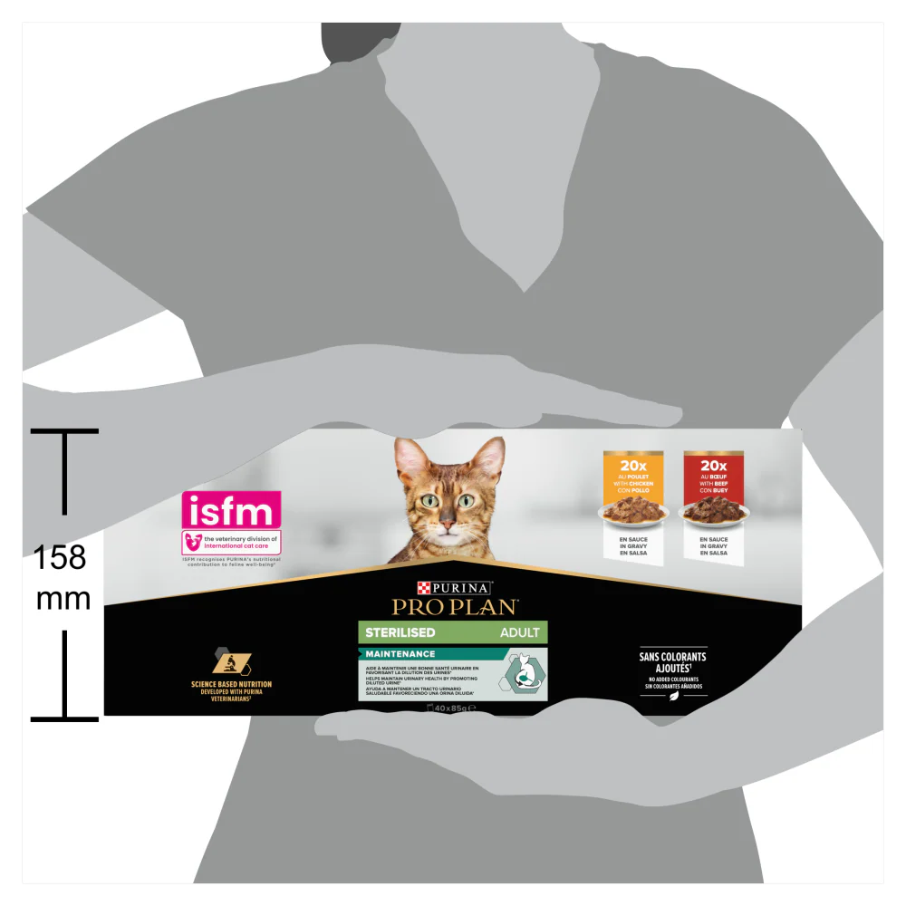 Pro Plan Sterilised Beef & Chicken in Gravy Adult Wet Cat Food - Image 3