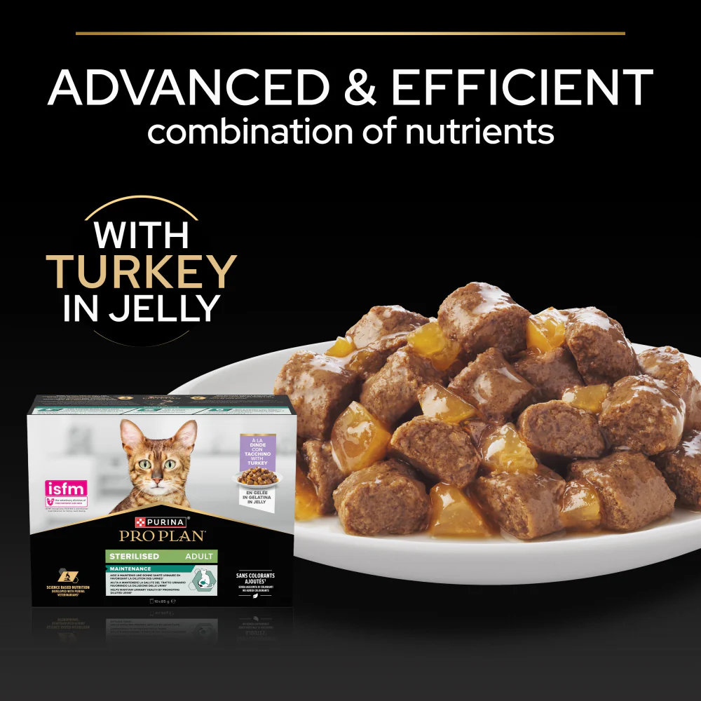 Pro Plan Sterilised Turkey in Jelly Adult Wet Cat Food - Image 10