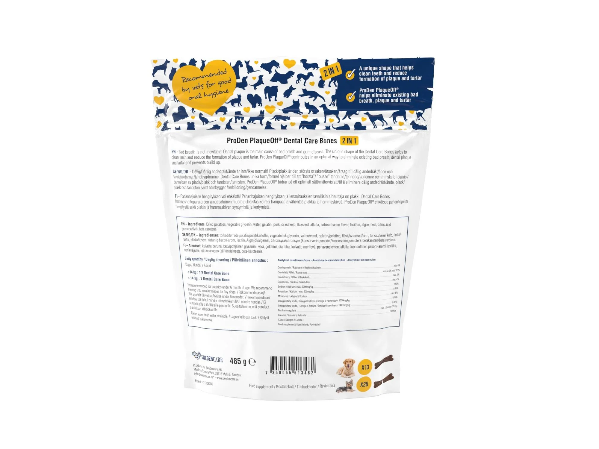ProDen Plaque Off System Dog Dental Care Bones Bacon - Image 2