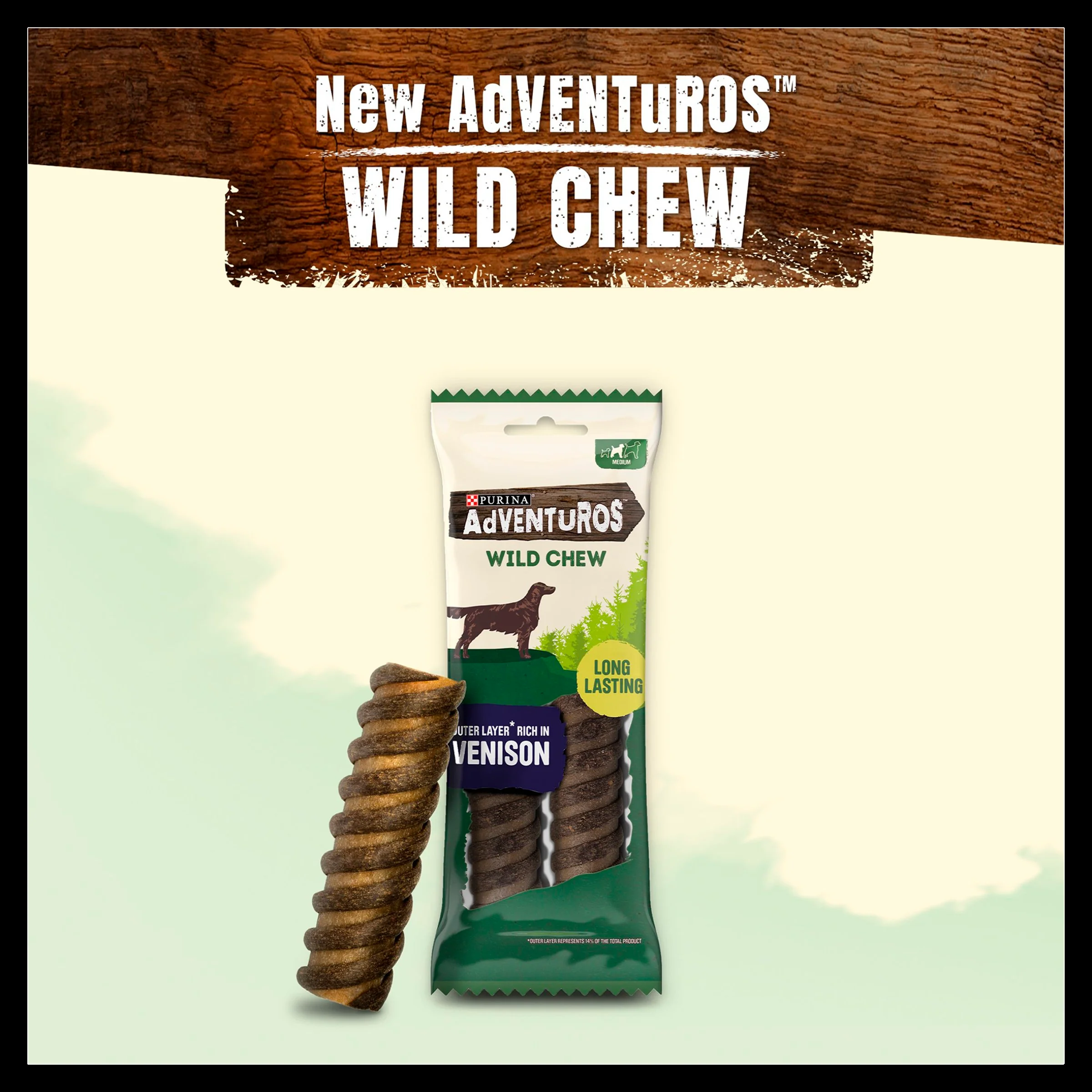 Purina Adventuros Medium Adult Wild Chew Dog Treats - Venison - Image 2