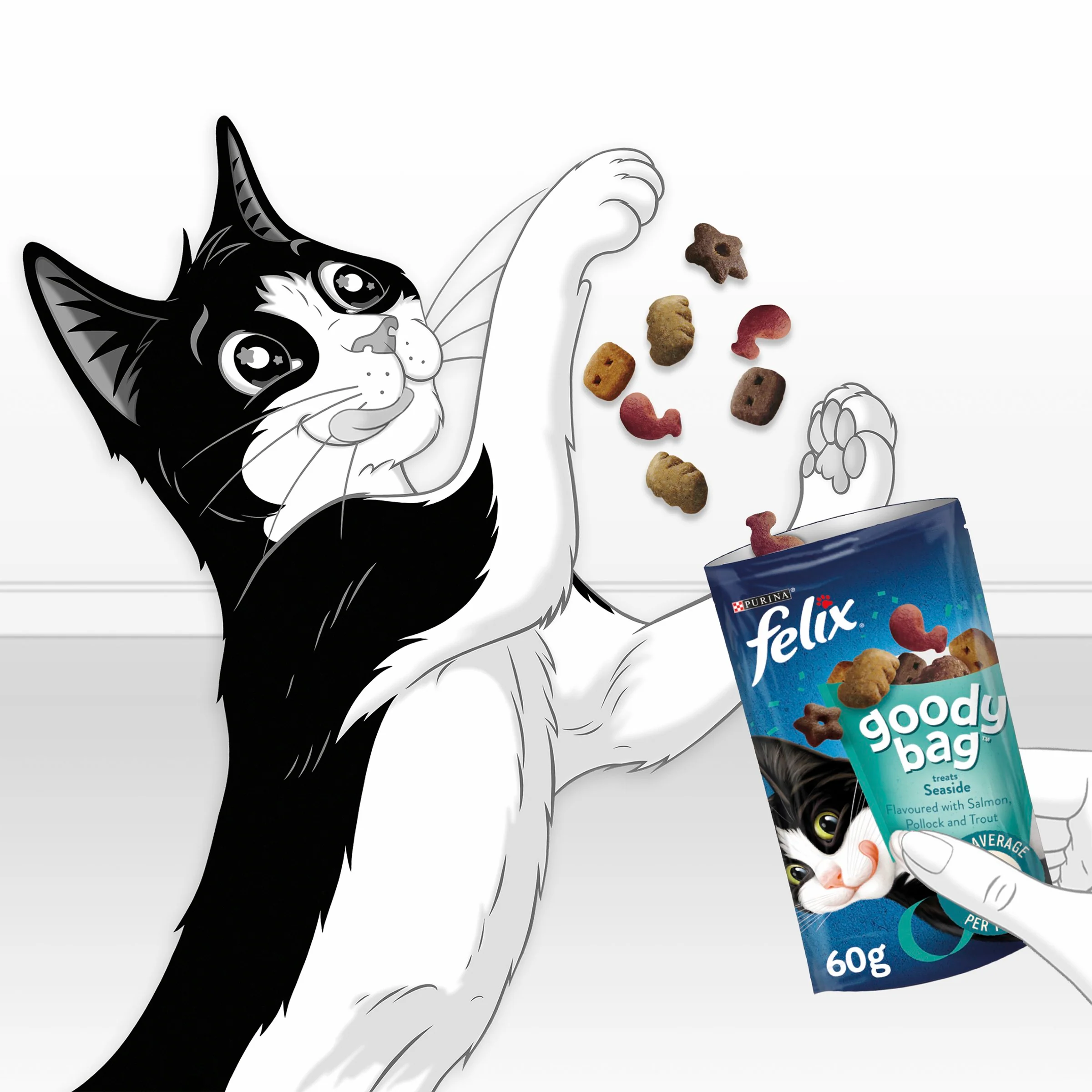 Purina Felix Party Mix Adult Cat Treats - Fish - Image 12
