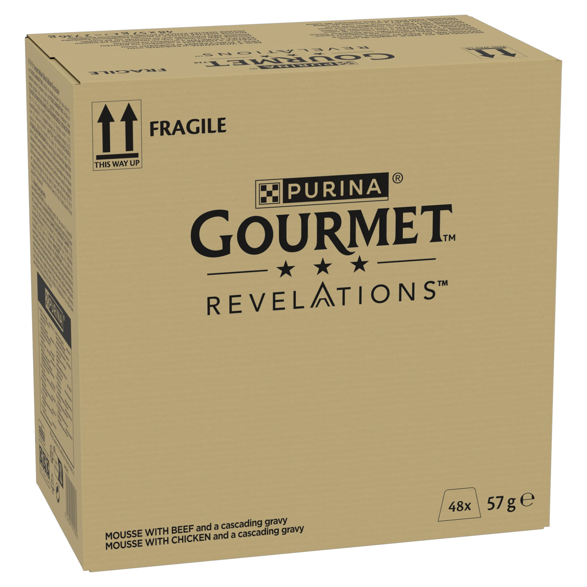 Purina Gourmet Revelations Mousse with Chicken and with Beef with Cascading Gravy Adult Wet Cat Food - Image 2