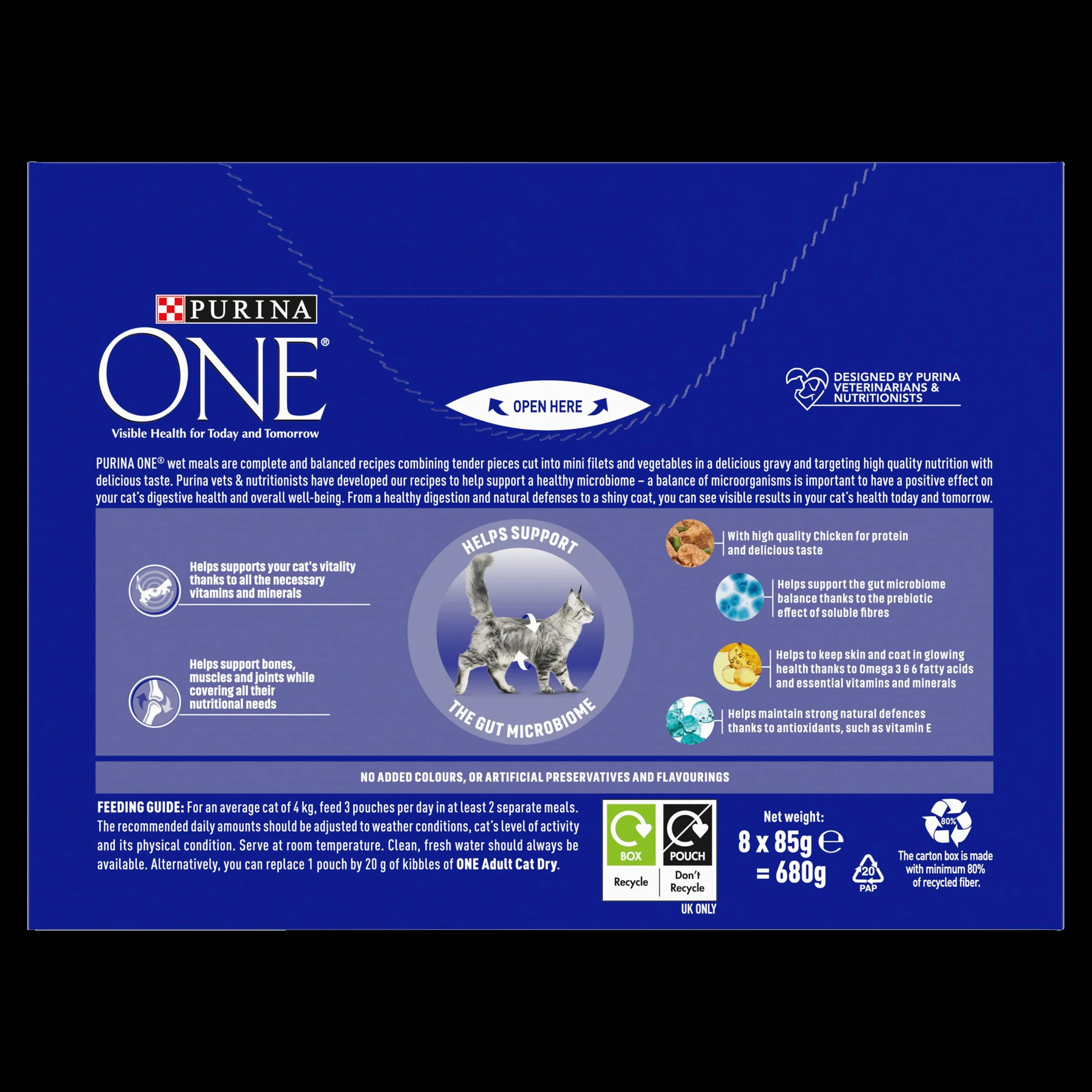 Purina ONE Adult Mini Fillets Wet Cat Food Chicken & Beef w Green Beans - Image 2