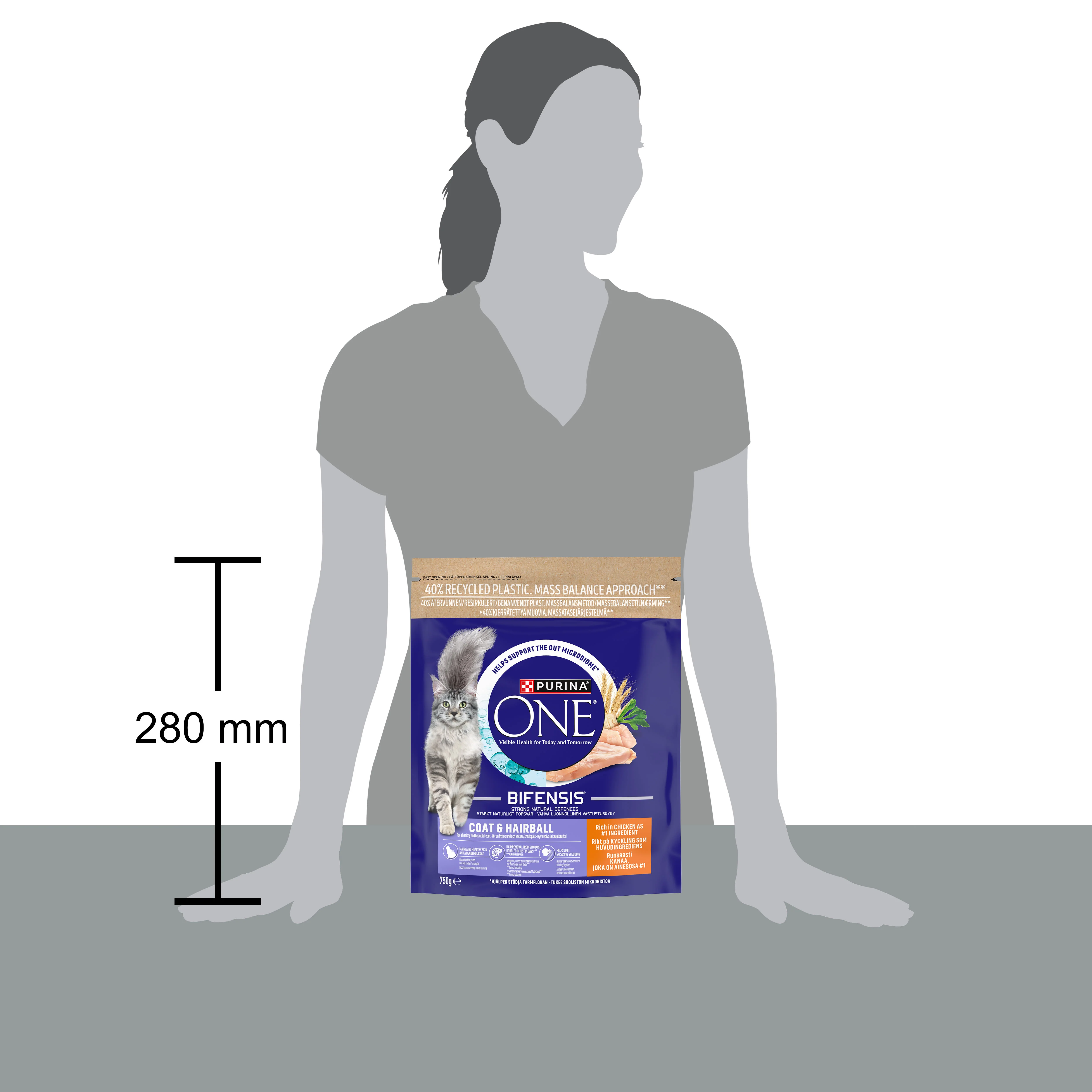 Purina One Coat & Hairball Adult Dry Cat Food Rich in Chicken - Image 4