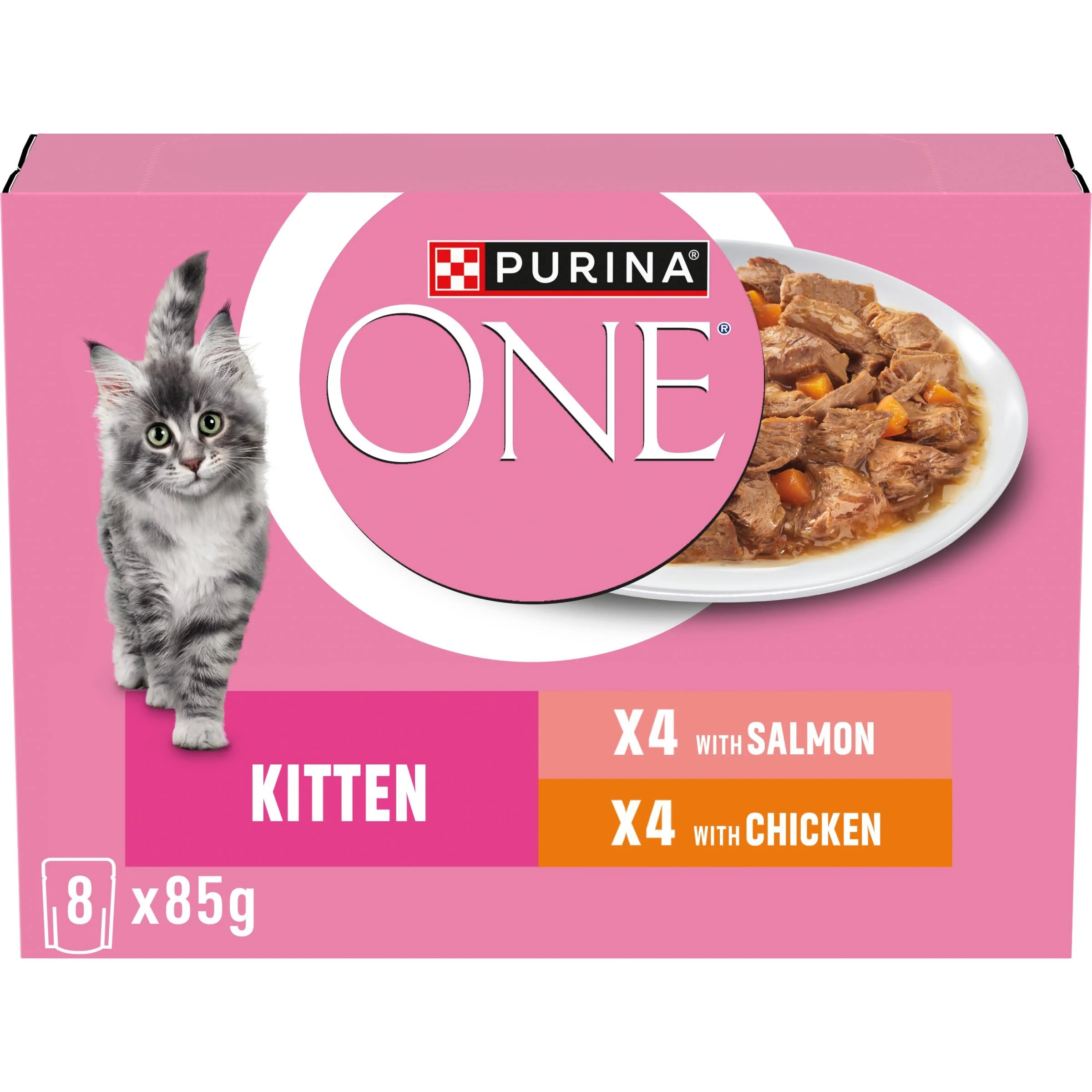 Purina One Kitten Mini Fillets Salmon and Chicken Wet Cat Food - Image 2