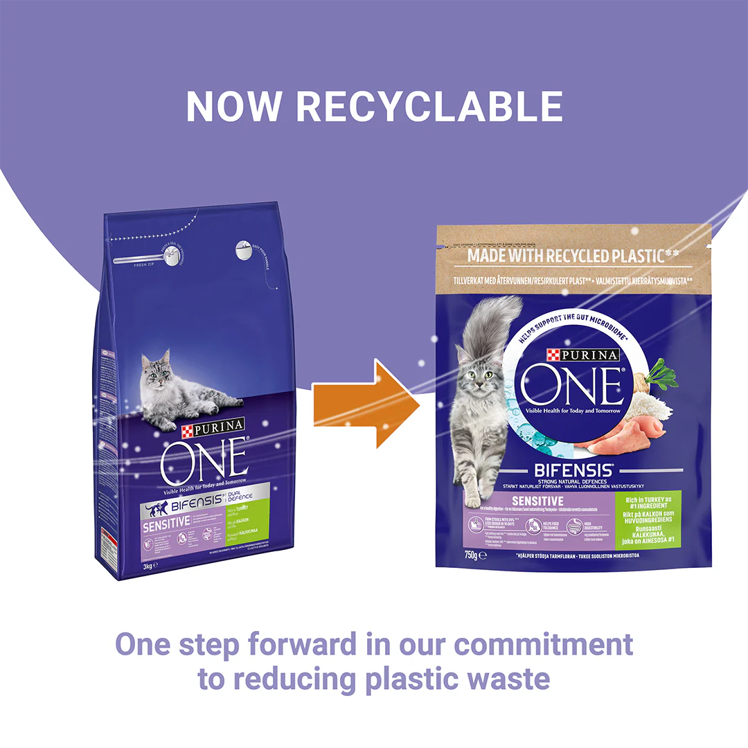 Purina One Sensitive Dry Cat Food Rich in Turkey - Image 3