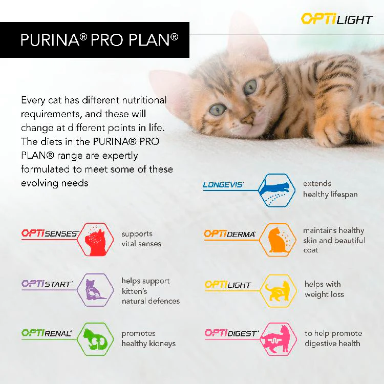 Pro Plan Light Optirenal Adult Dry Cat Food - Turkey & Rice - Image 3