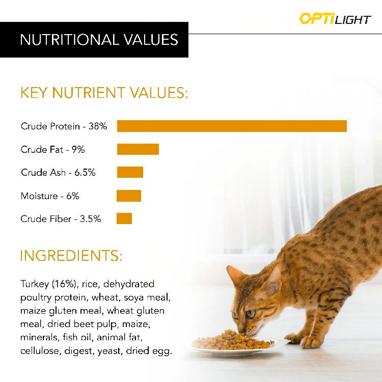 Pro Plan Light Optirenal Adult Dry Cat Food - Turkey & Rice - Image 7