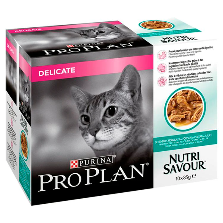Purina Pro Plan NutriSavour Delicate Adult Wet Cat Food - Ocean Fish in Gravy - Image 3