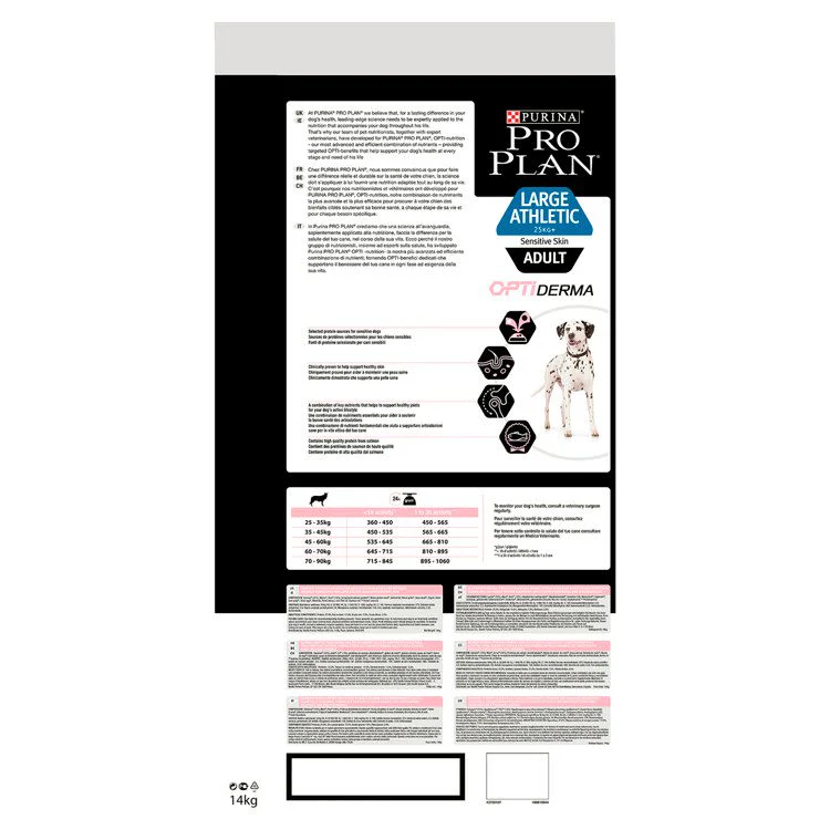 Purina Pro Plan Opti Derma Sensitive Skin Large Athletic Adult Dry Dog Food - Salmon - Image 4