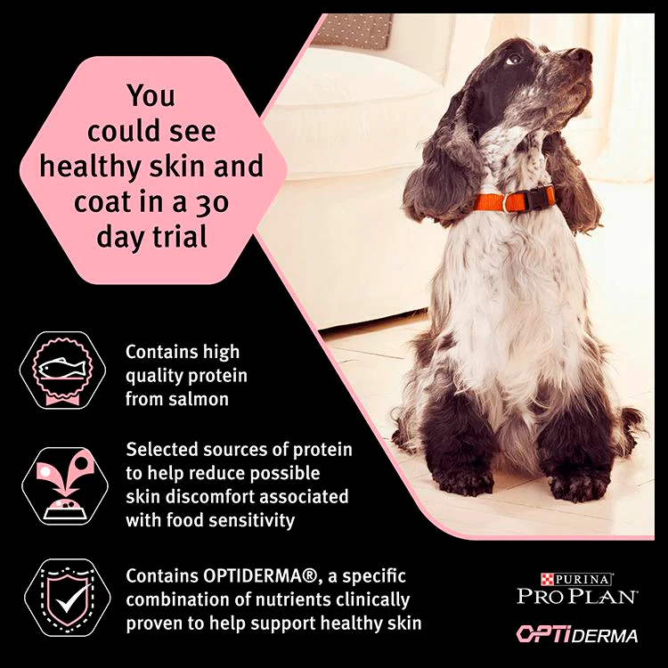 Purina Pro Plan Opti Derma Sensitive Skin Medium Puppy Dry Dog Food - Salmon - Image 3