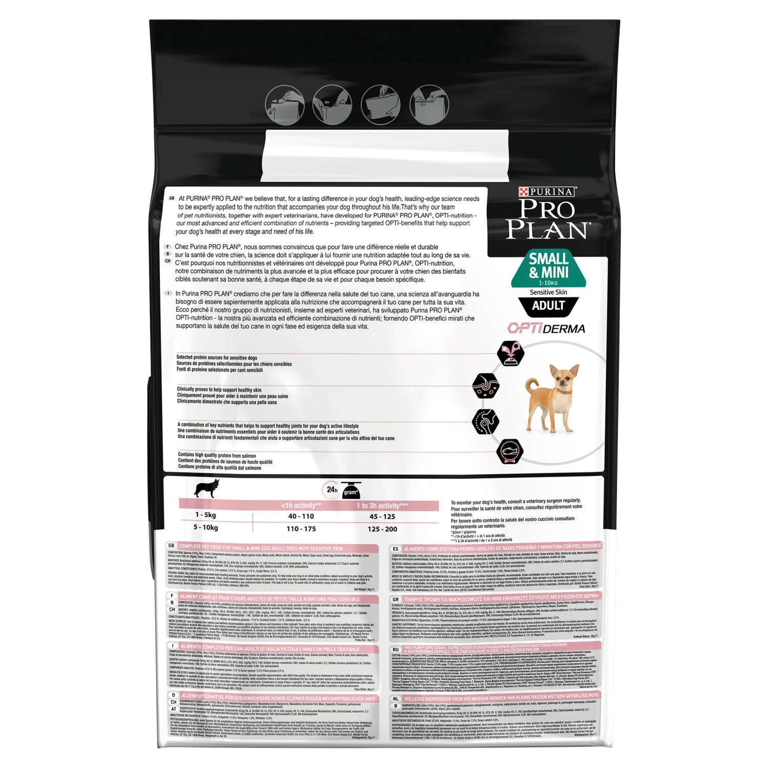 Purina Pro Plan Opti Derma Sensitive Skin Small & Mini Adult Dry Dog Food - Salmon - Image 2