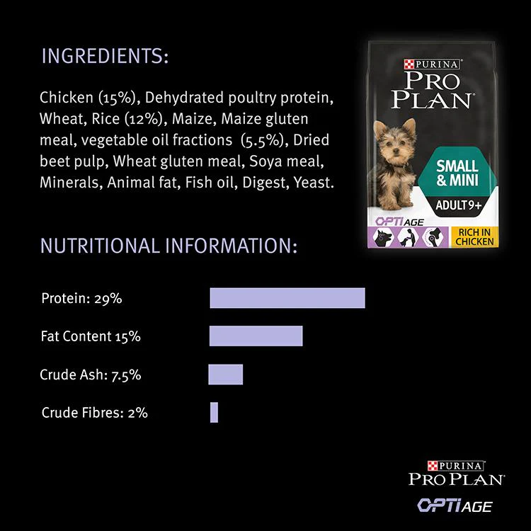 Purina Pro Plan OptiAge Small Adult 9+ Dry Dog Food - Chicken - Image 8