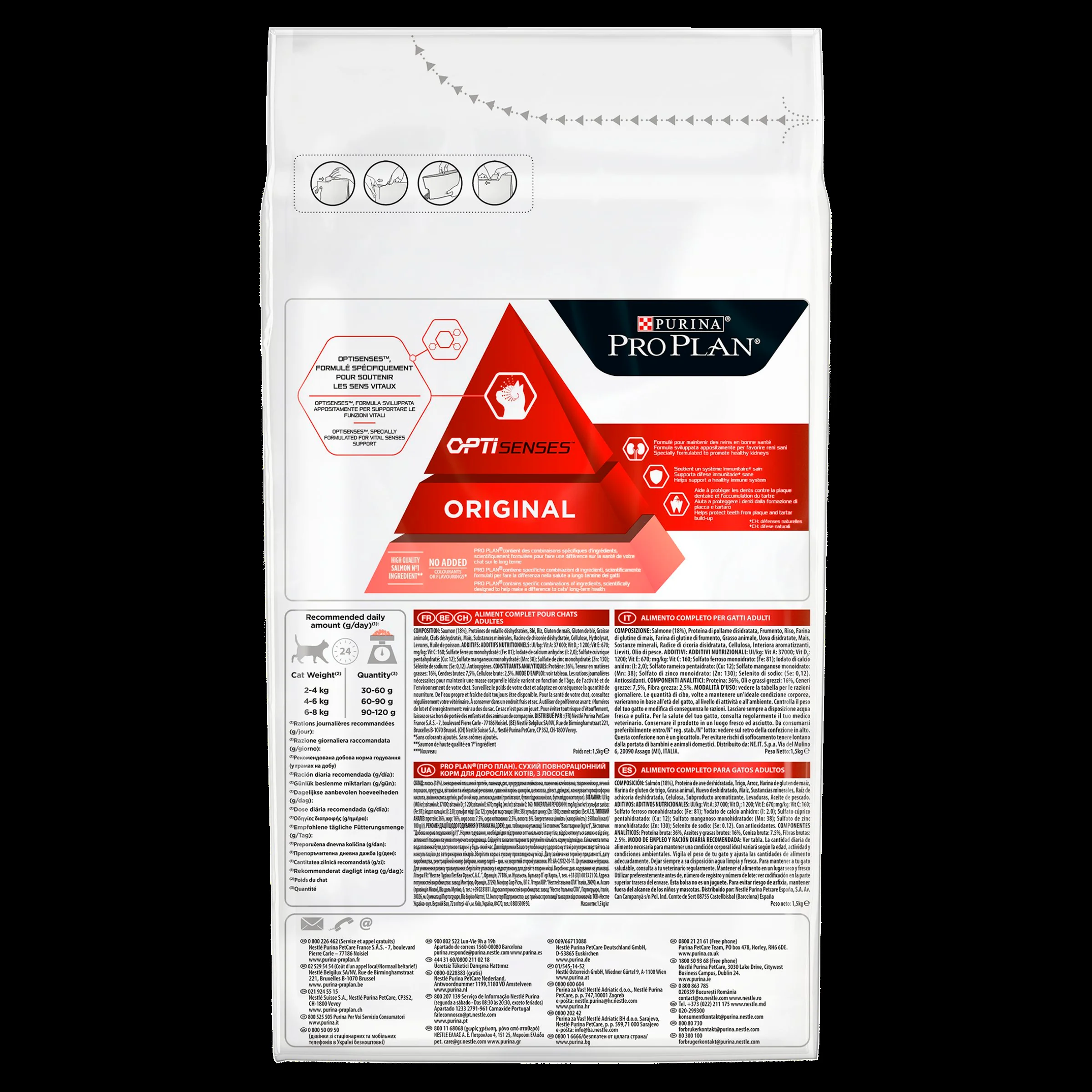 Purina Pro Plan Optisenses Original Adult Dry Cat Food - Salmon - Image 6