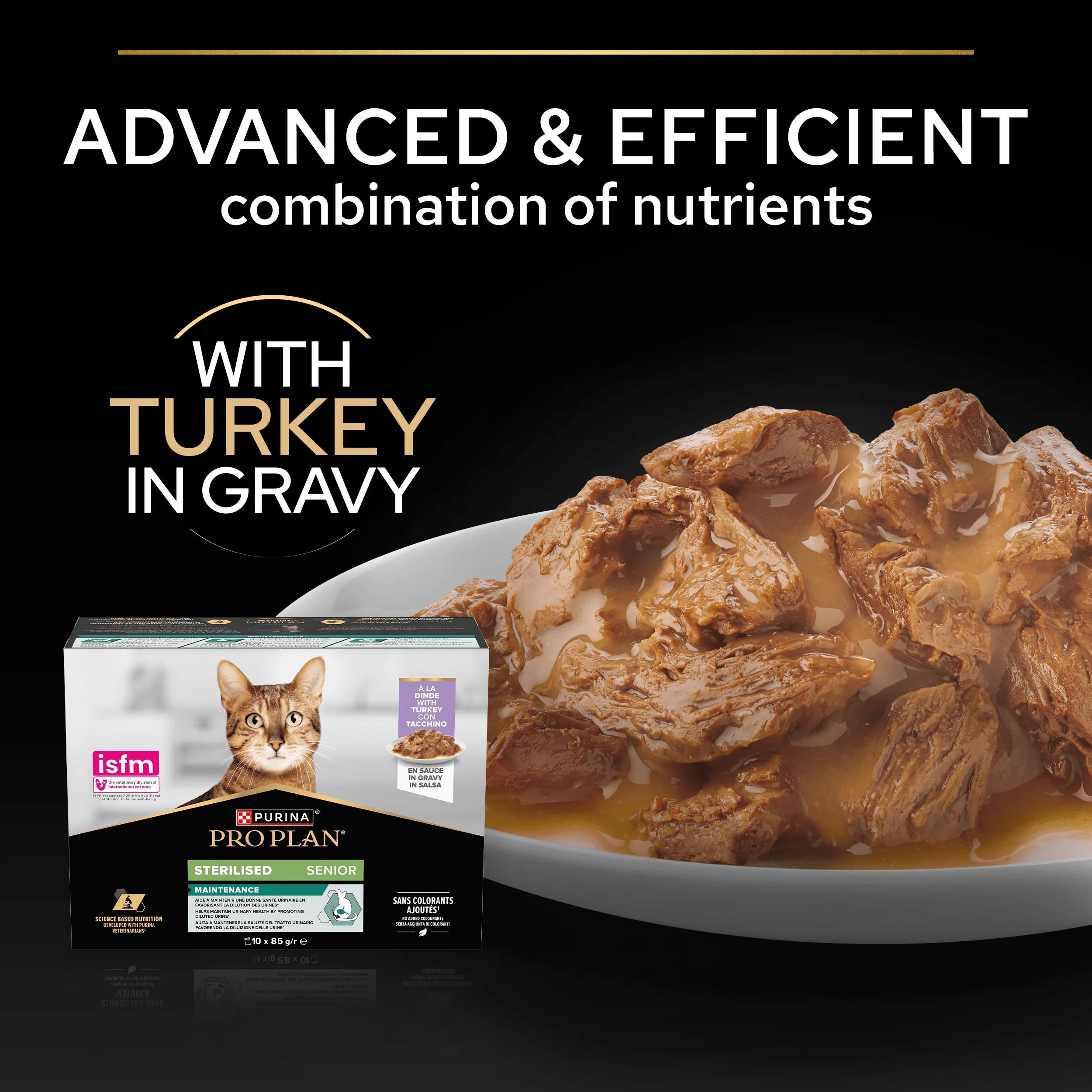 Purina Pro Plan Senior 7+ Sterilised Maintenance with Turkey in Gravy Wet Cat Food Pouches - Image 8