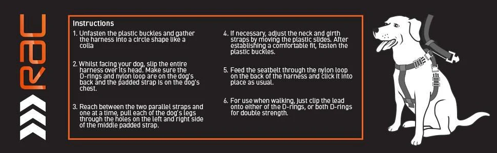 Rac 2 in 1 Car Dog Harness - Jumbo - Image 4