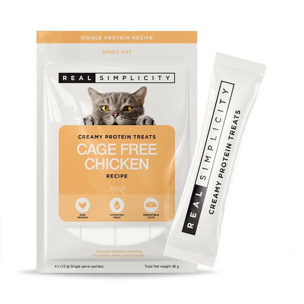 Real Simplicity Creamy Protein Treats Farm Raised Chicken Adult Cat Treat - Image 3