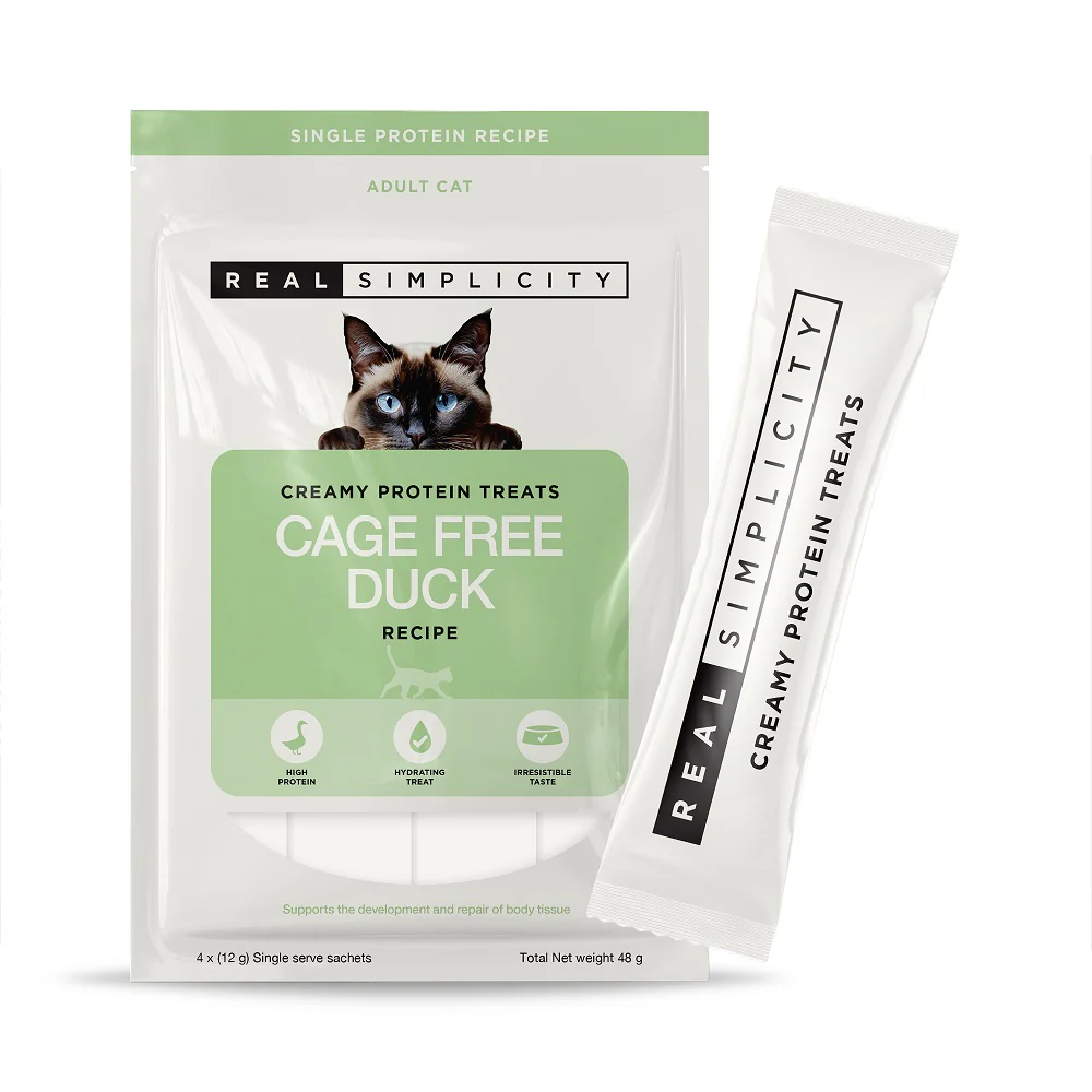 Real Simplicity Creamy Protein Treats Farm Raised Duck Adult Cat Treat - Image 2