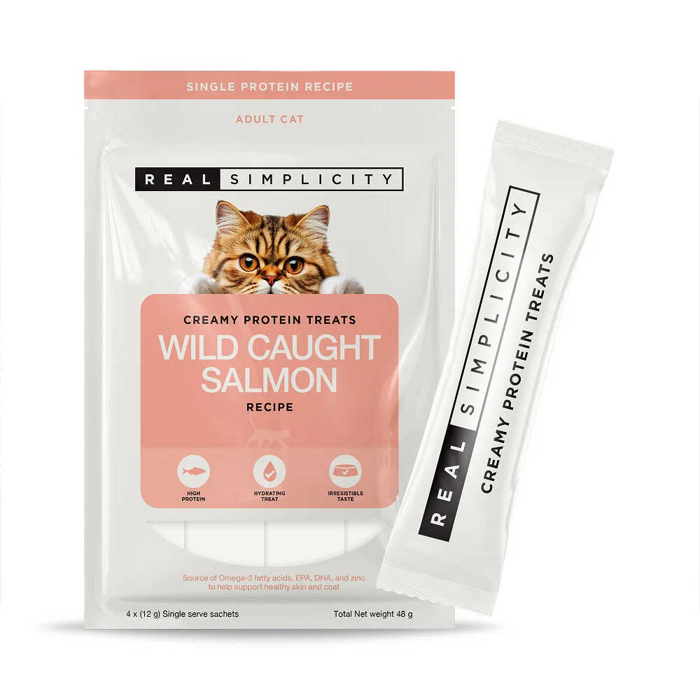 Real Simplicity Creamy Protein Treats Wild Caught Salmon Adult Cat Treat - Image 2