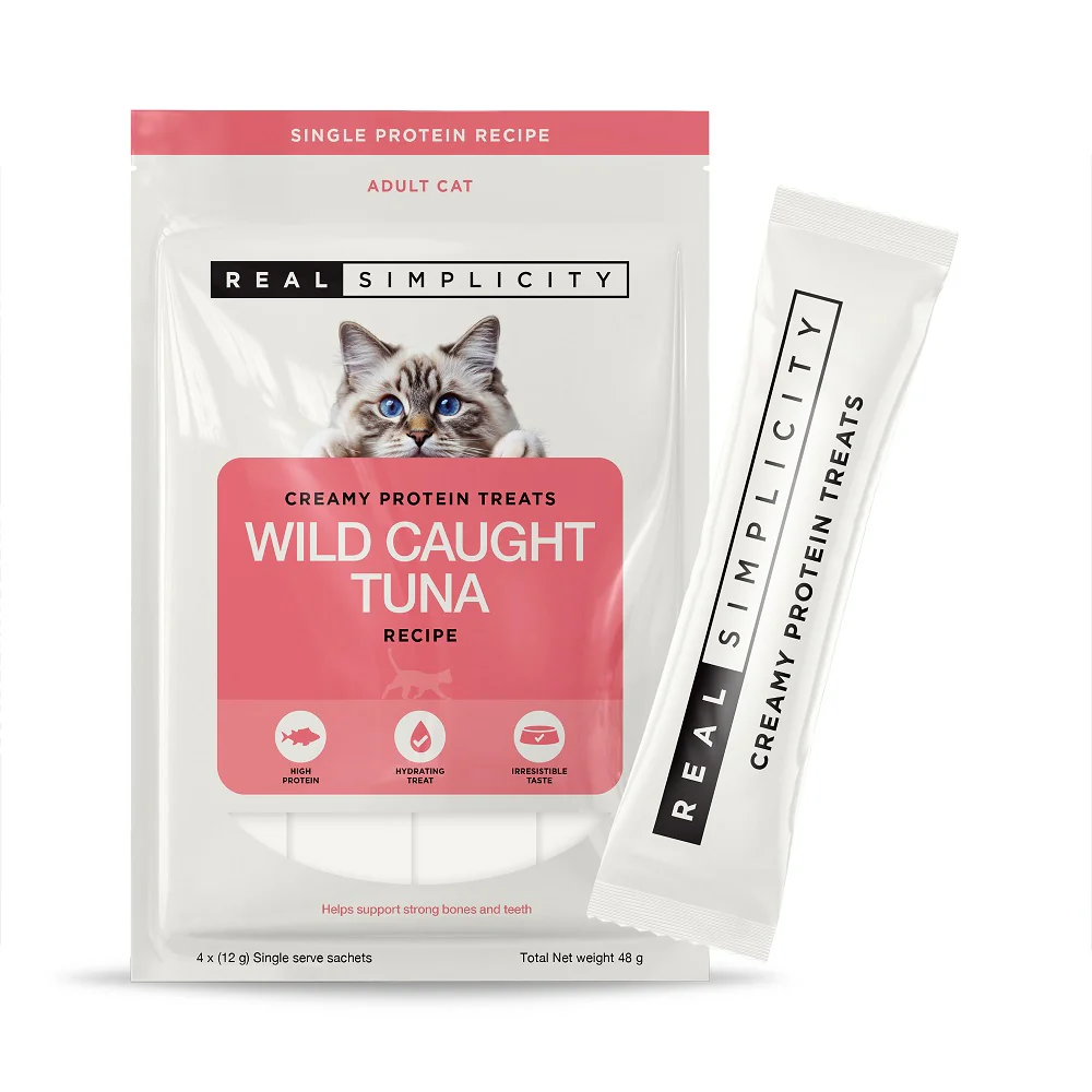 Real Simplicity Creamy Protein Treats Wild Caught Tuna Adult Cat Treat - Image 2