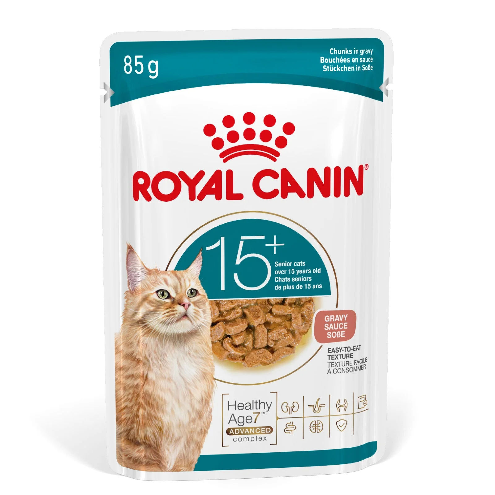 Royal Canin Ageing 15+ Senior Wet Cat Food Chunks In Gravy - Image 3